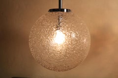 Big Glass Ball Lamp, Bubble Glass, Chrome by Doria, 1980s, 1/3