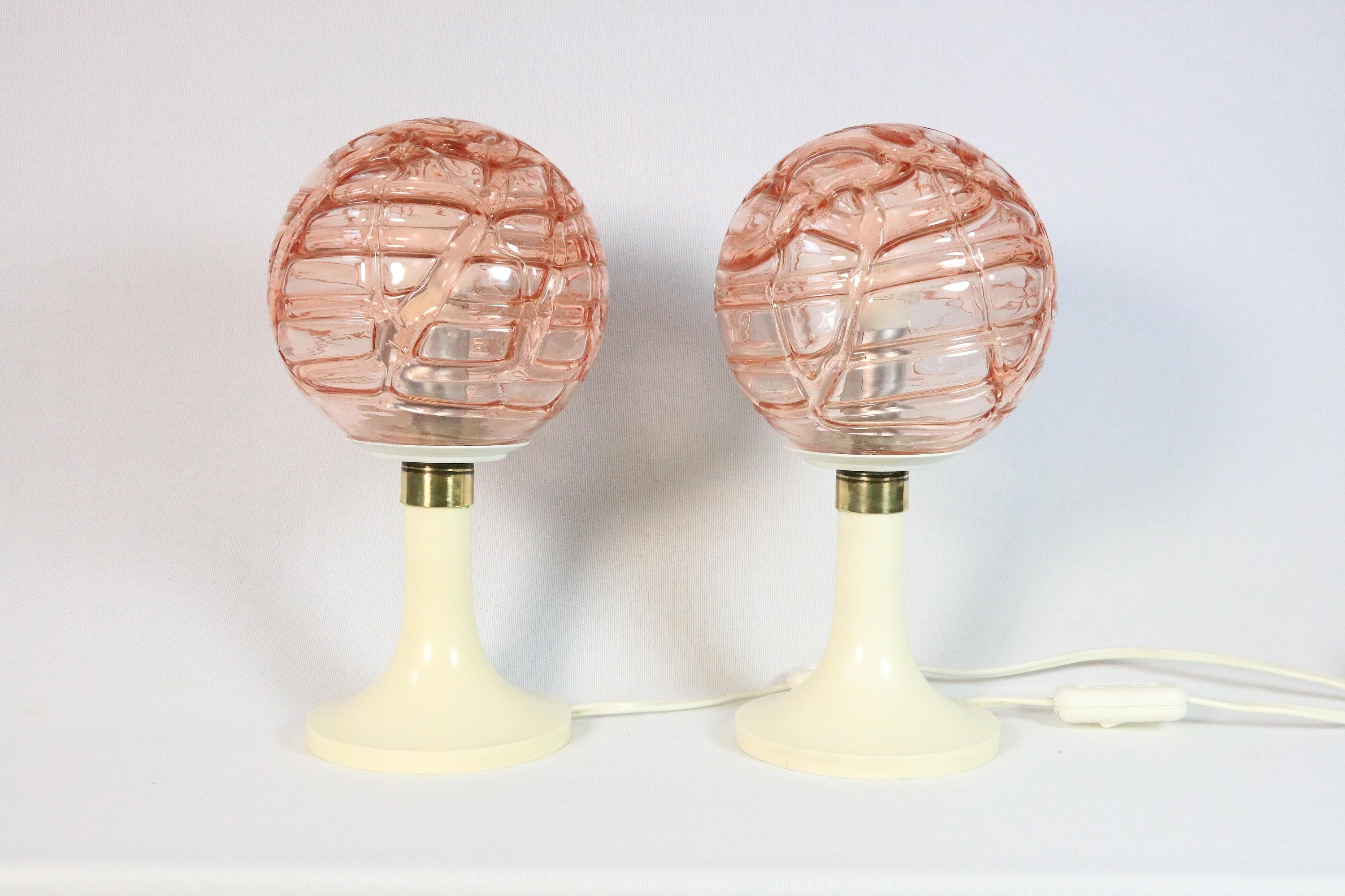 Lámpara colgante Big Glass Ball de Doria, cristal de Murano, rosa raro, años 70 en venta 5