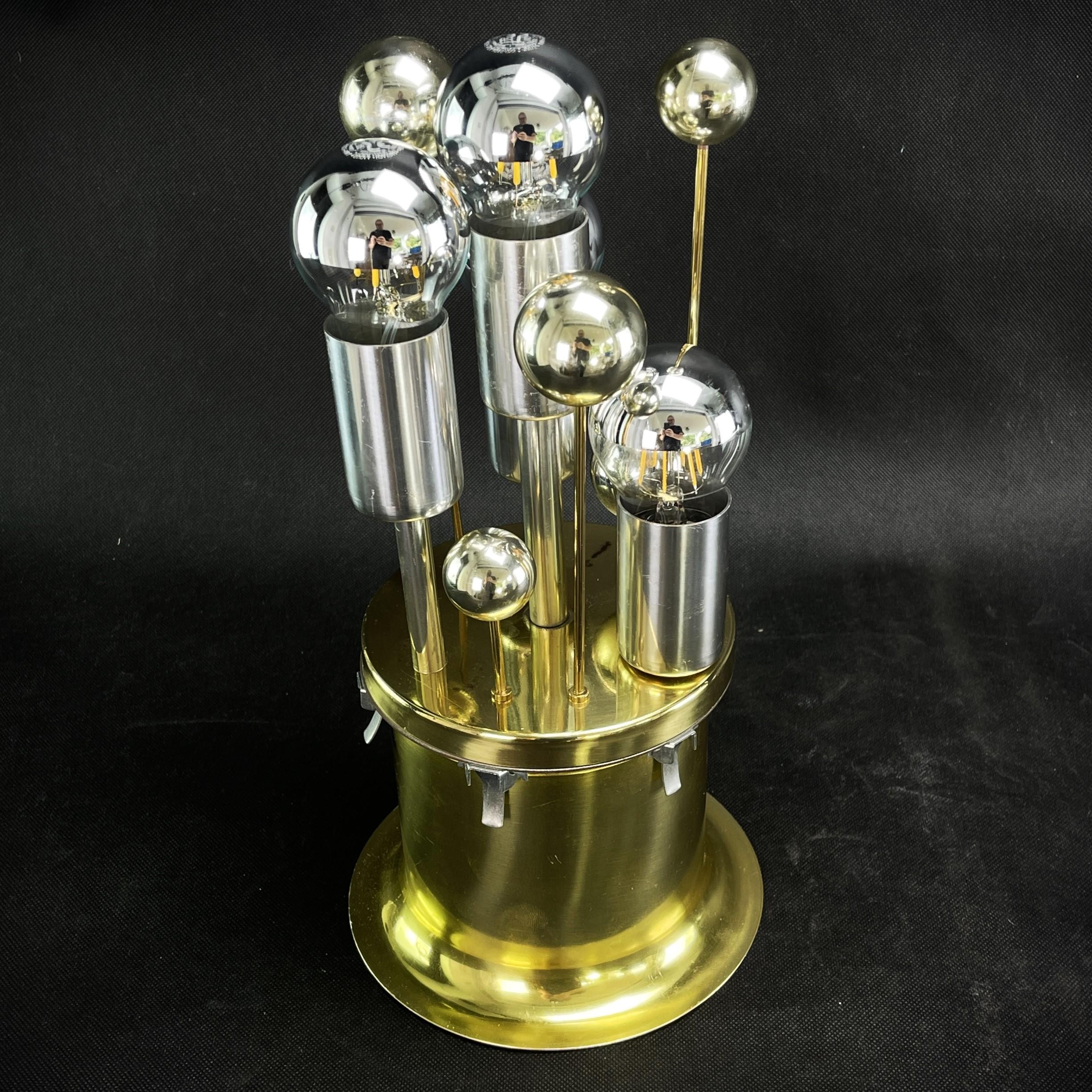 Große Sputnik-Lampe aus Glaskugeln, Doria, 1970er Jahre (Metall) im Angebot