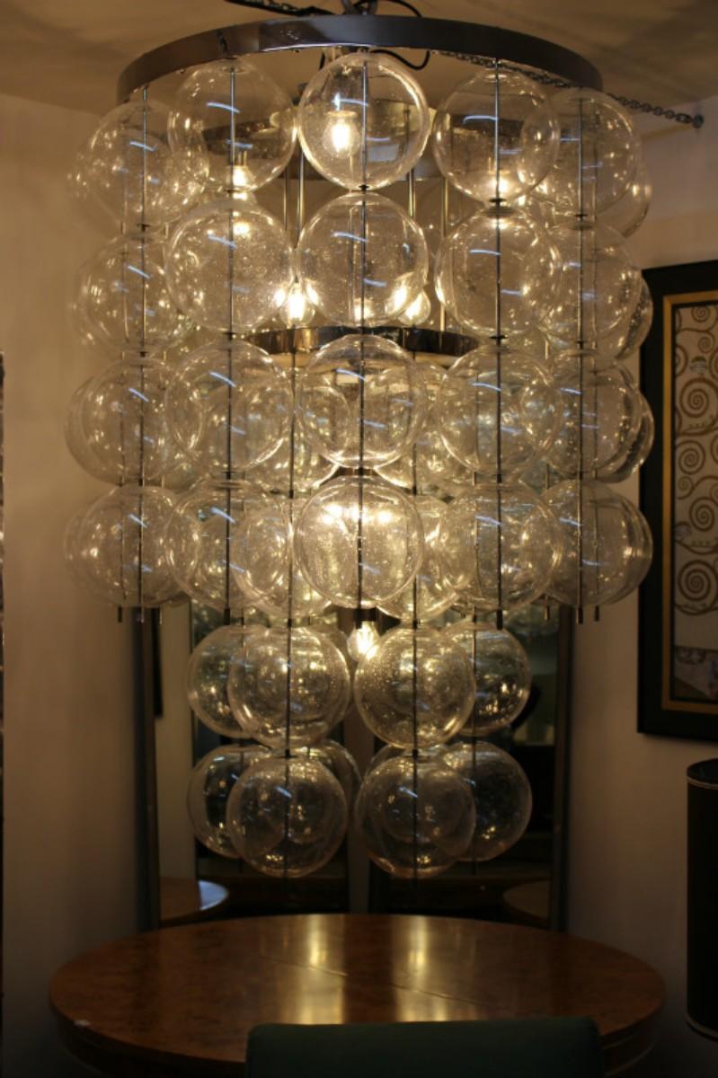 Big Glass Ceiling Light, Czceh c.1960 For Sale 3