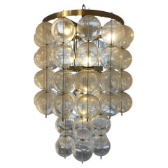 Vintage Big Glass Ceiling Light, Czceh c.1960