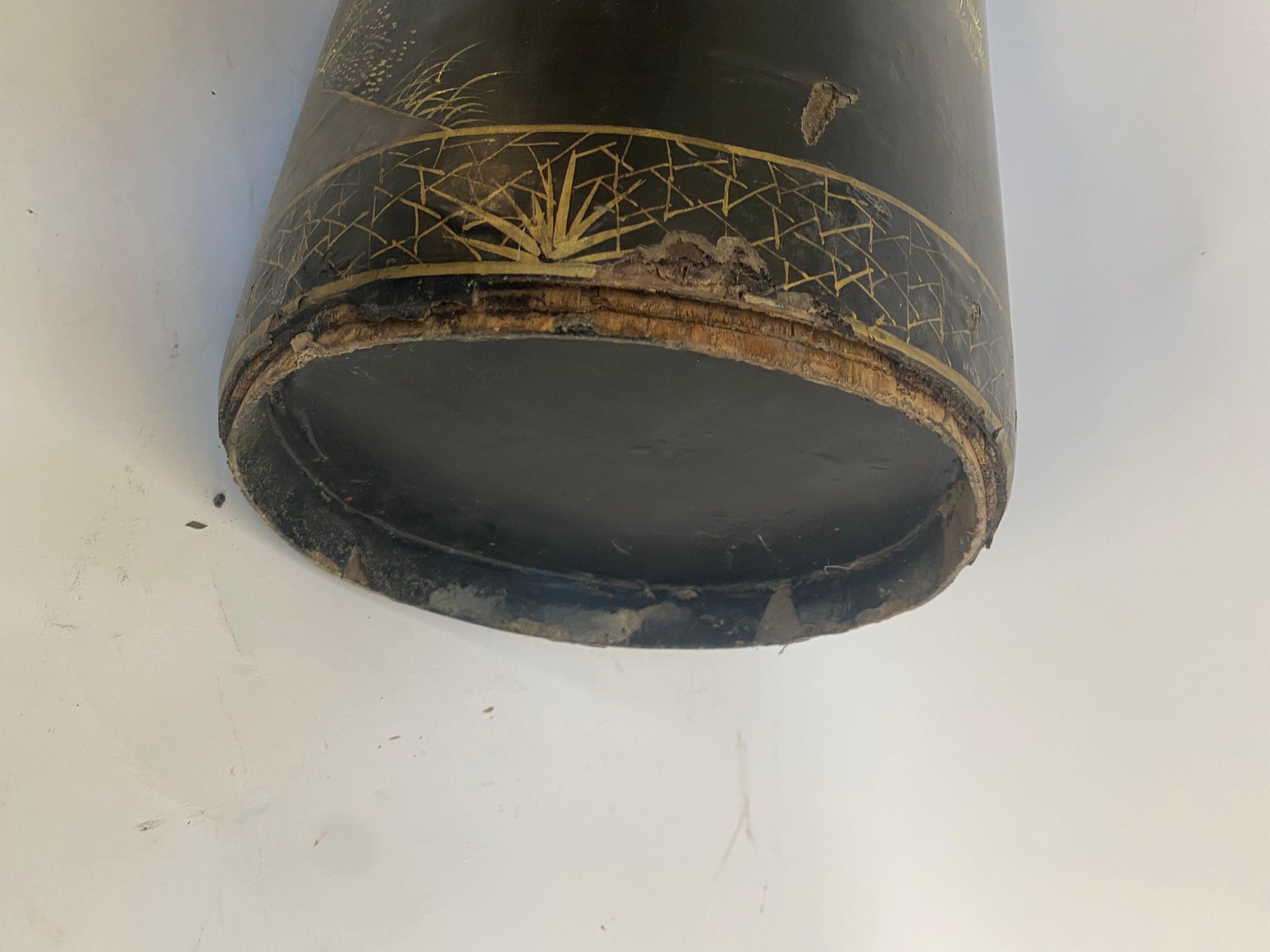 Big Golden Black Lacquer Chinese Style Arrow Barrels  For Sale 3