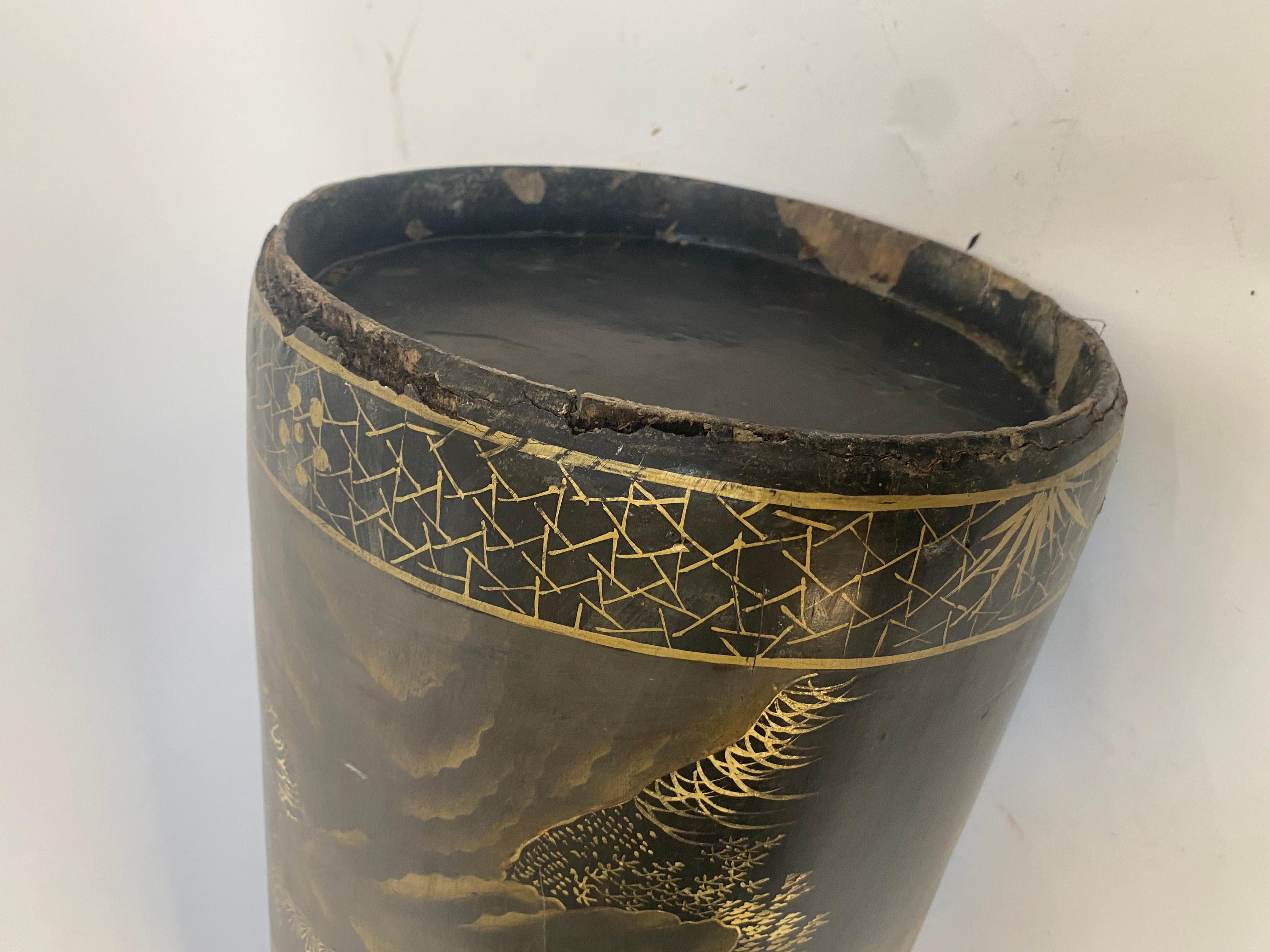 Big Golden Black Lacquer Chinese Style Arrow Barrels  For Sale 1