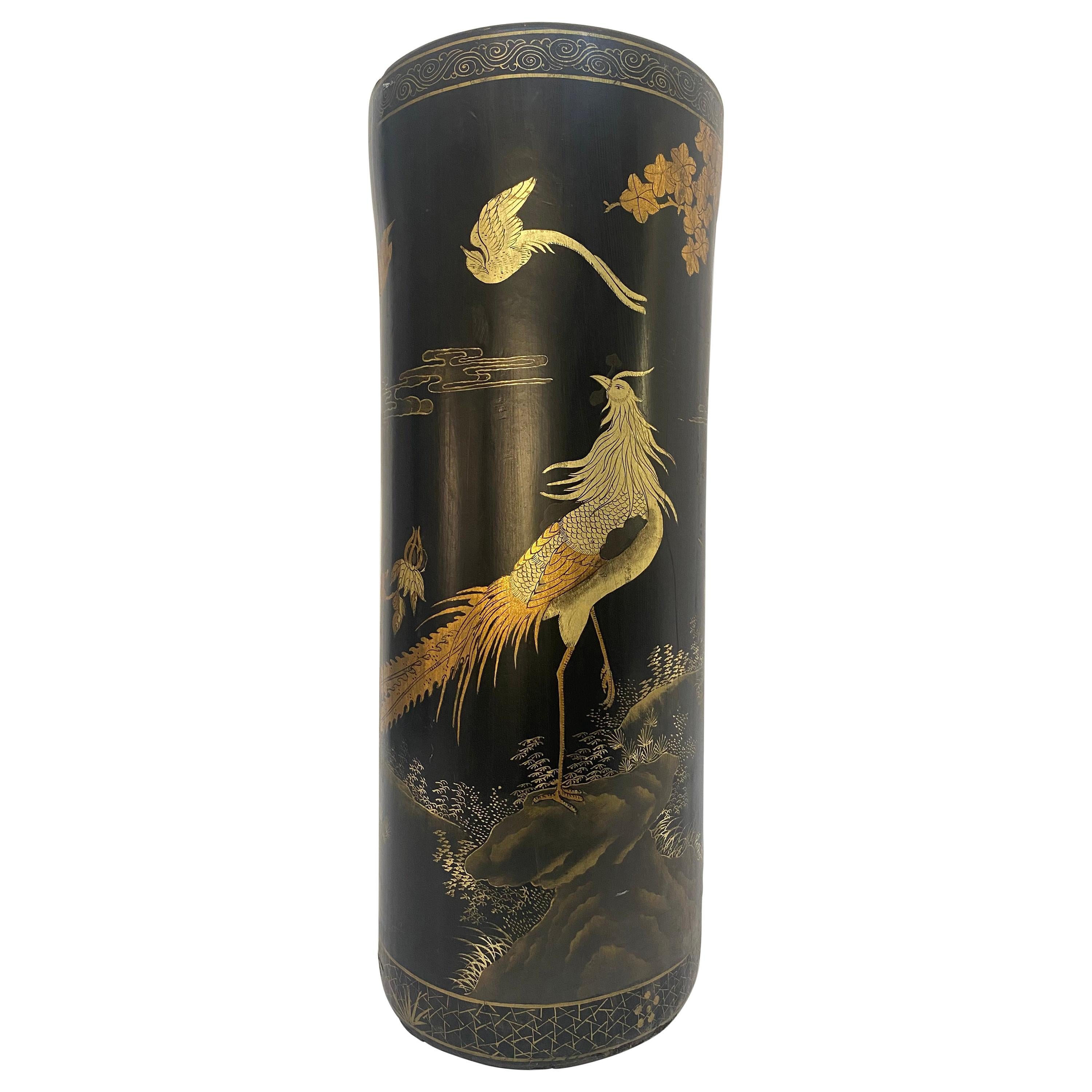 Big Golden Black Lacquer Chinese Style Arrow Barrels  For Sale