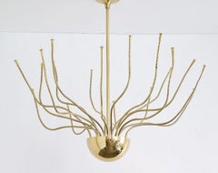 Golden brass ceiling lamp by Florian Schulz, Germany, 1980