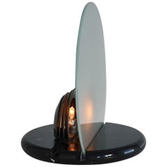 Big "Gong" Marble and Glass Table Lamp by Bruno Gecchelin, Skipper, 1981