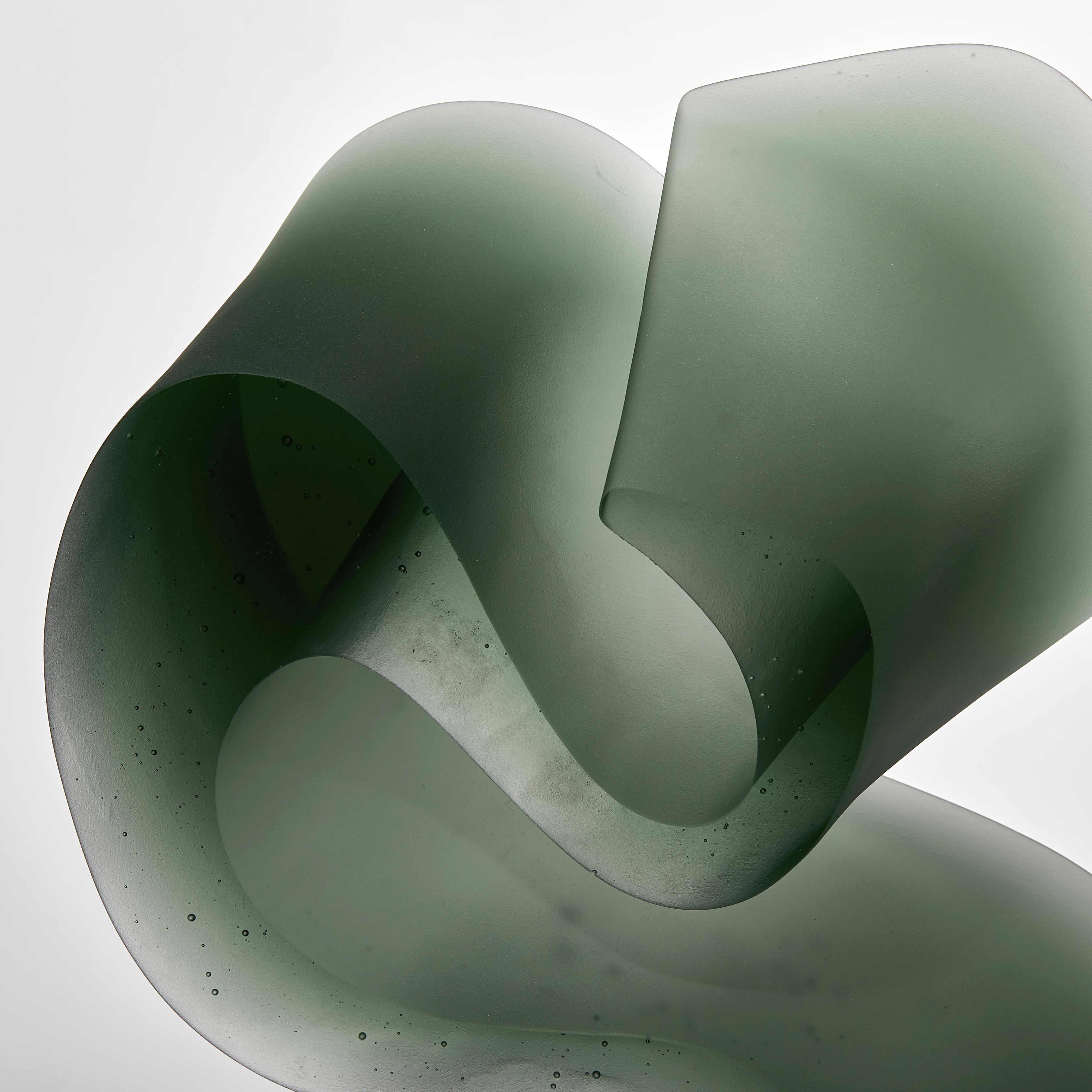 Big Green Line, a Unique Green Cast Glass Sculpture by Karin Mørch 5