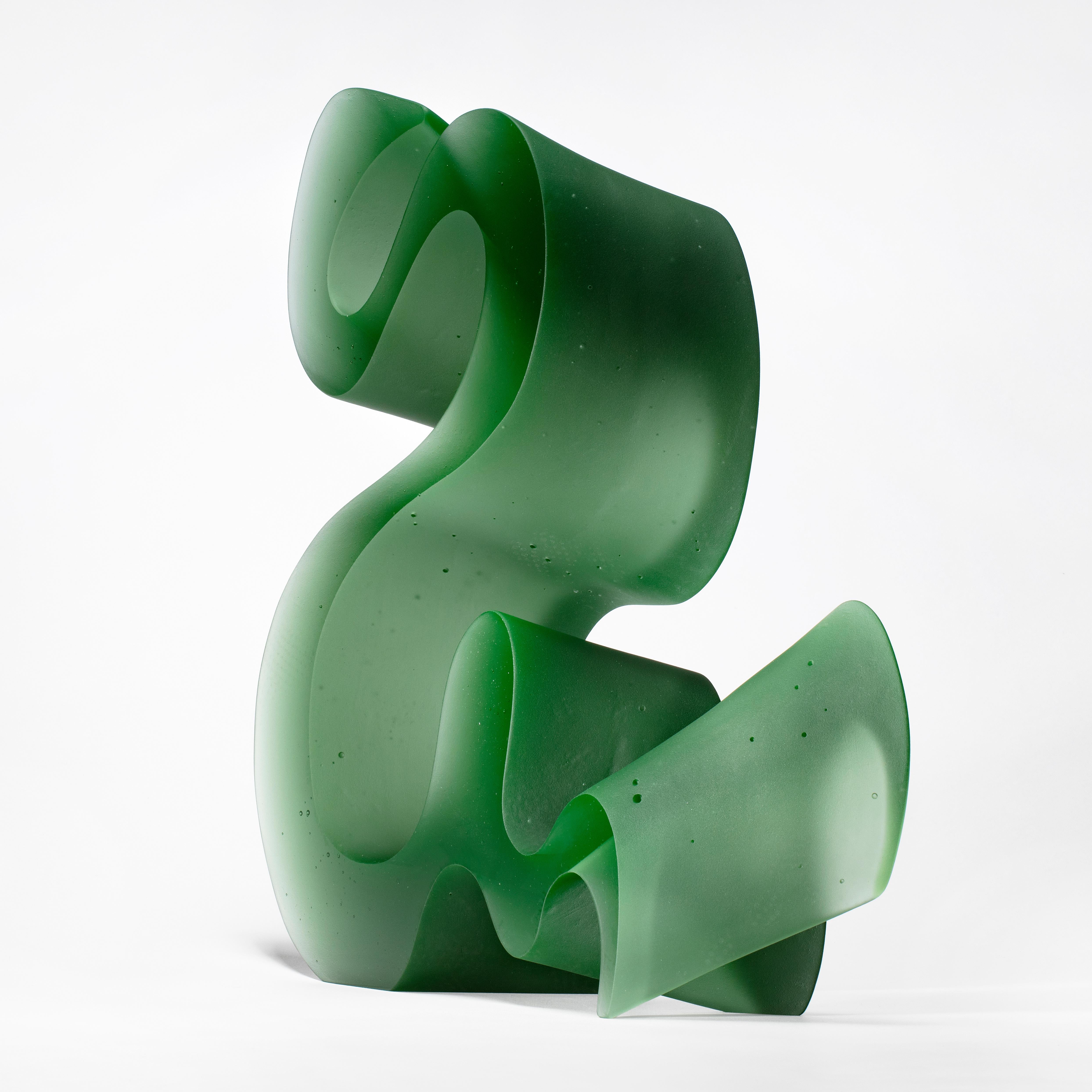 Danish Big Green Line, a Unique Green Cast Glass Sculpture by Karin Mørch