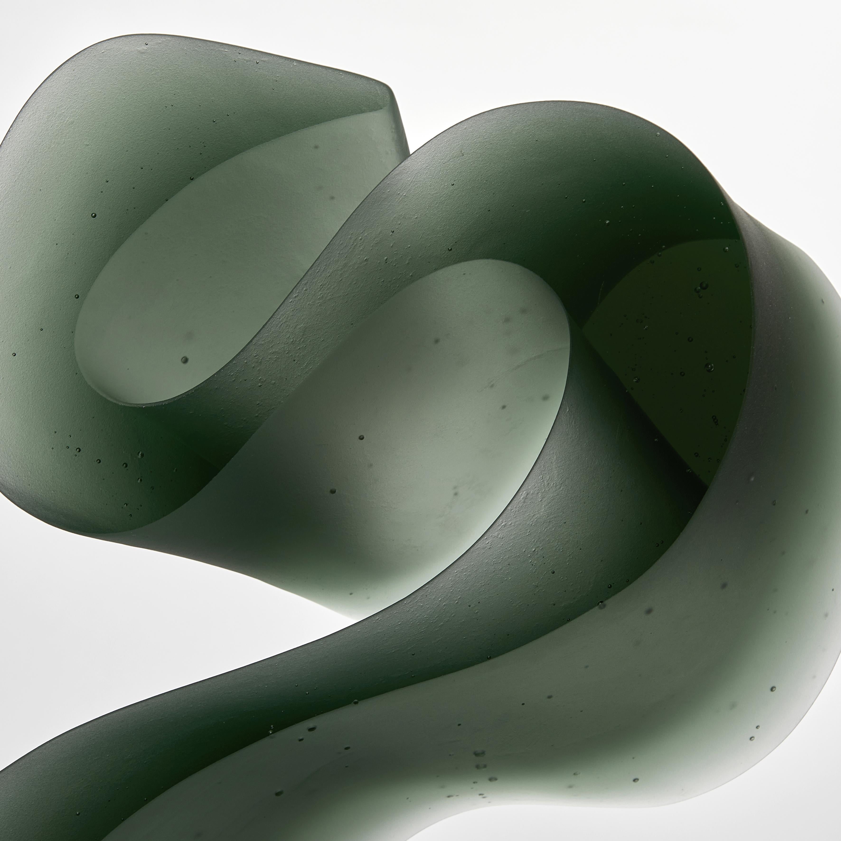 Big Green Line, a Unique Green Cast Glass Sculpture by Karin Mørch 4
