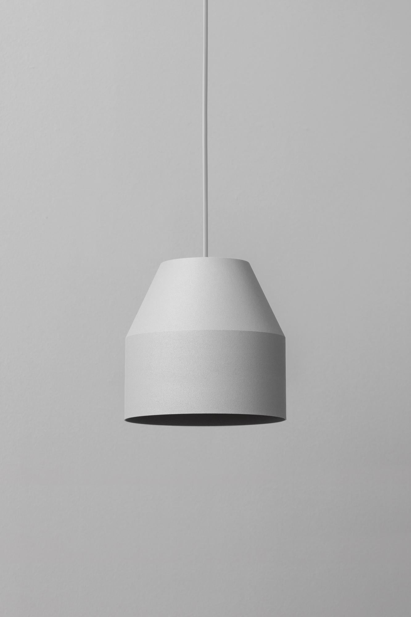 Big Grey Cap Pendant Lamp by +kouple
Dimensions: Ø 16 x H 16,5 cm. 
Materials: Powder-coated steel.

Available in different color options. Available in two different sizes. The rod length is 200 cm. Please contact us.

All our lamps can be wired