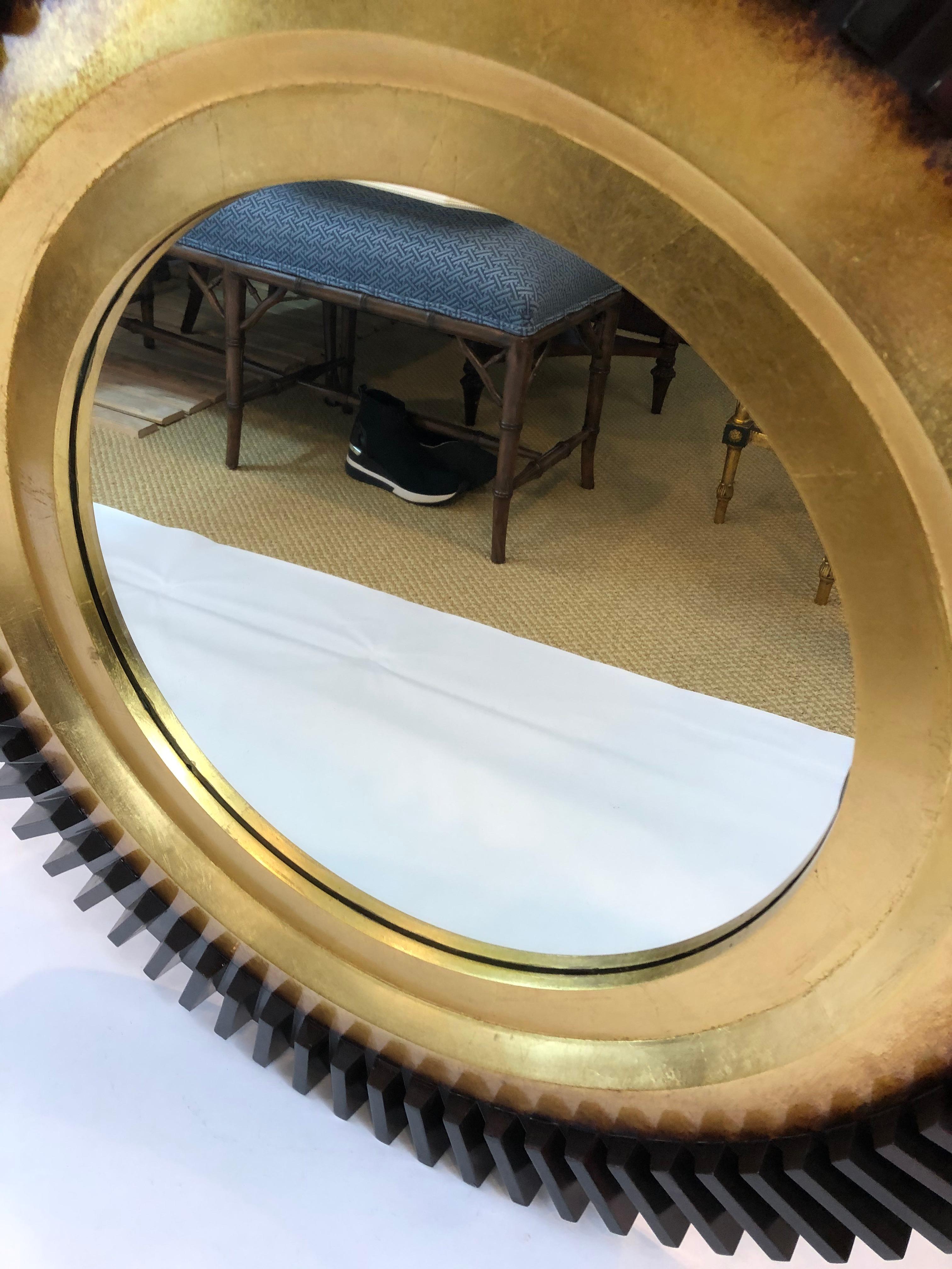 Big Gutsy Niermann Weeks Round Industrial Wall Mirror In Excellent Condition In Hopewell, NJ