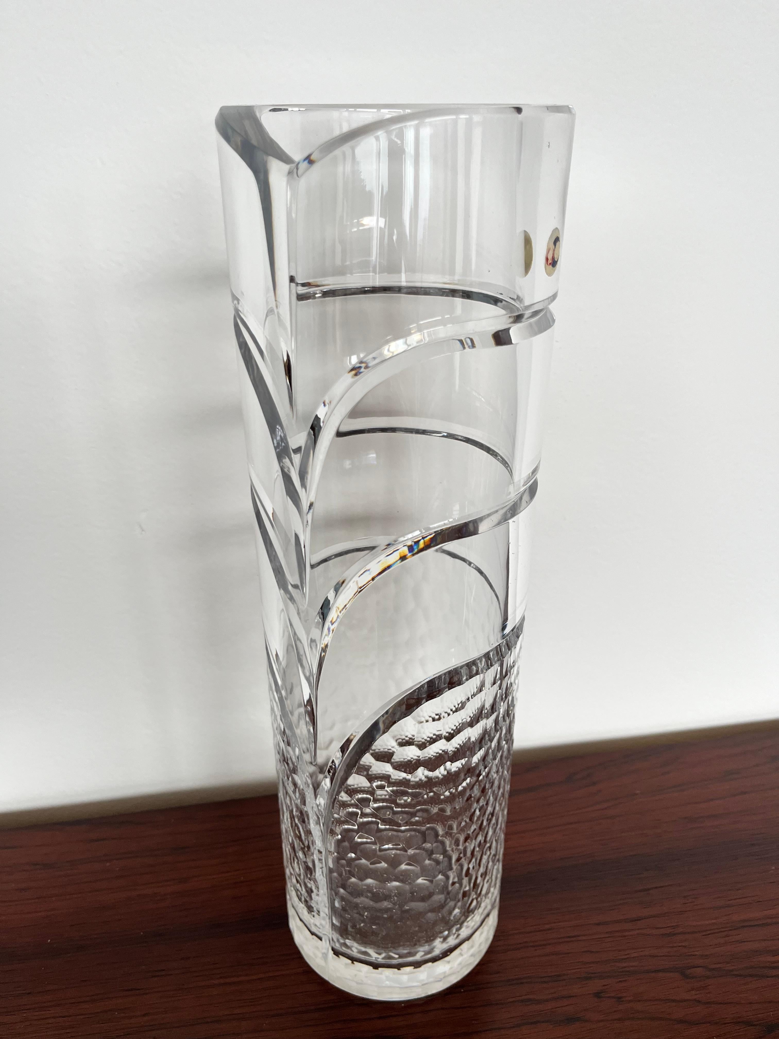 Art Glass BIG hand made artglass flower vase, around 1970s - marked For Sale