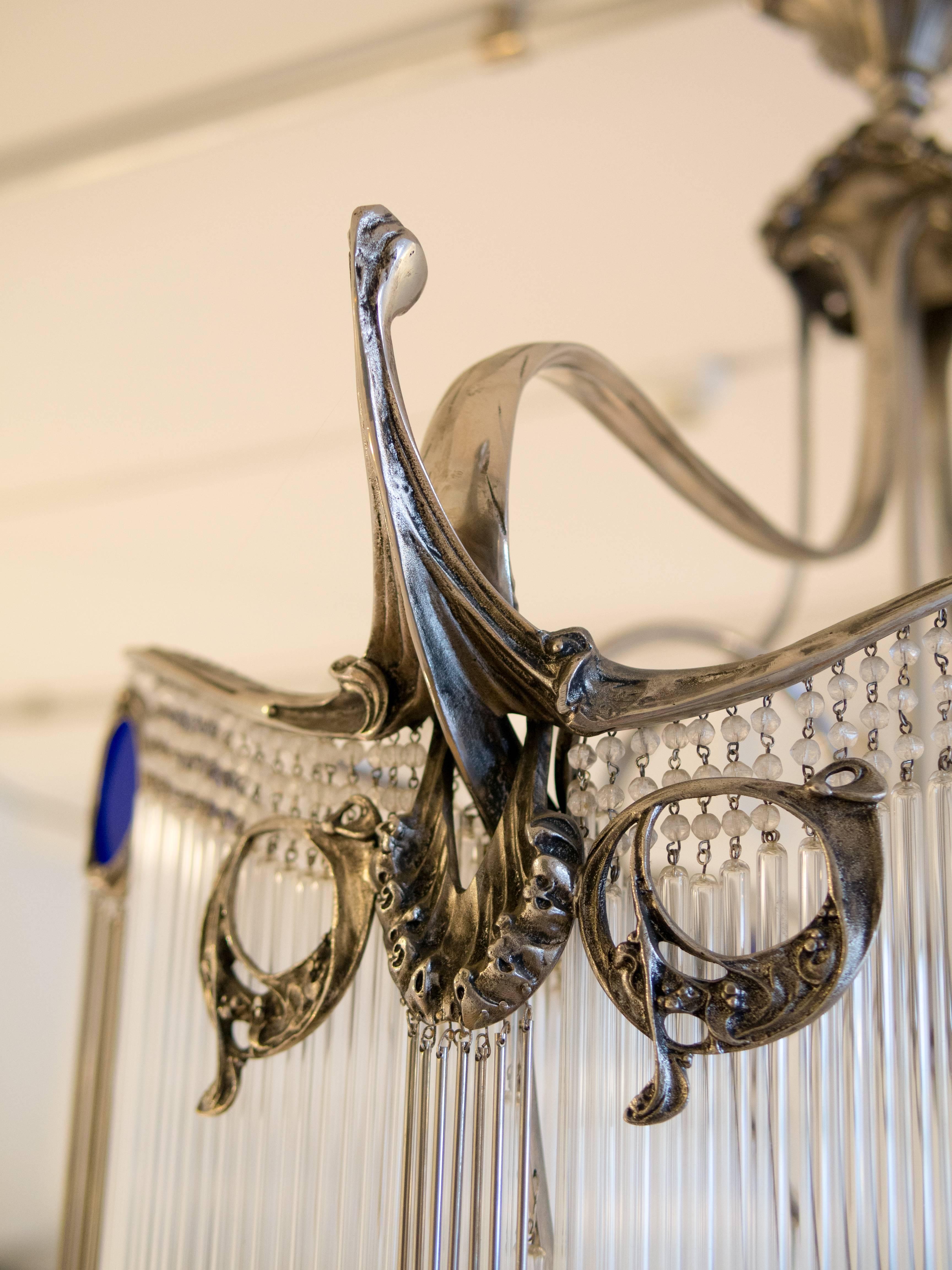 Big Hector Guimard's Bronze Chandelier For Sale 1