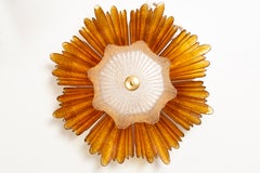 Big Hollywood Regency Sunburst Wall Lamp, Murano Glass, Italy, 1960s