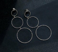 Big Hoop Earring 925 Silver Diamond Hoop Dangle Earring Designer Wedding Jewelr
