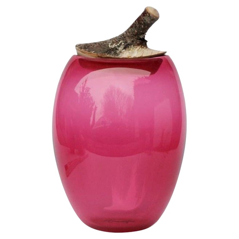 Große Schale mit heißem rosa Zweig, Pia Wüstenberg im Angebot