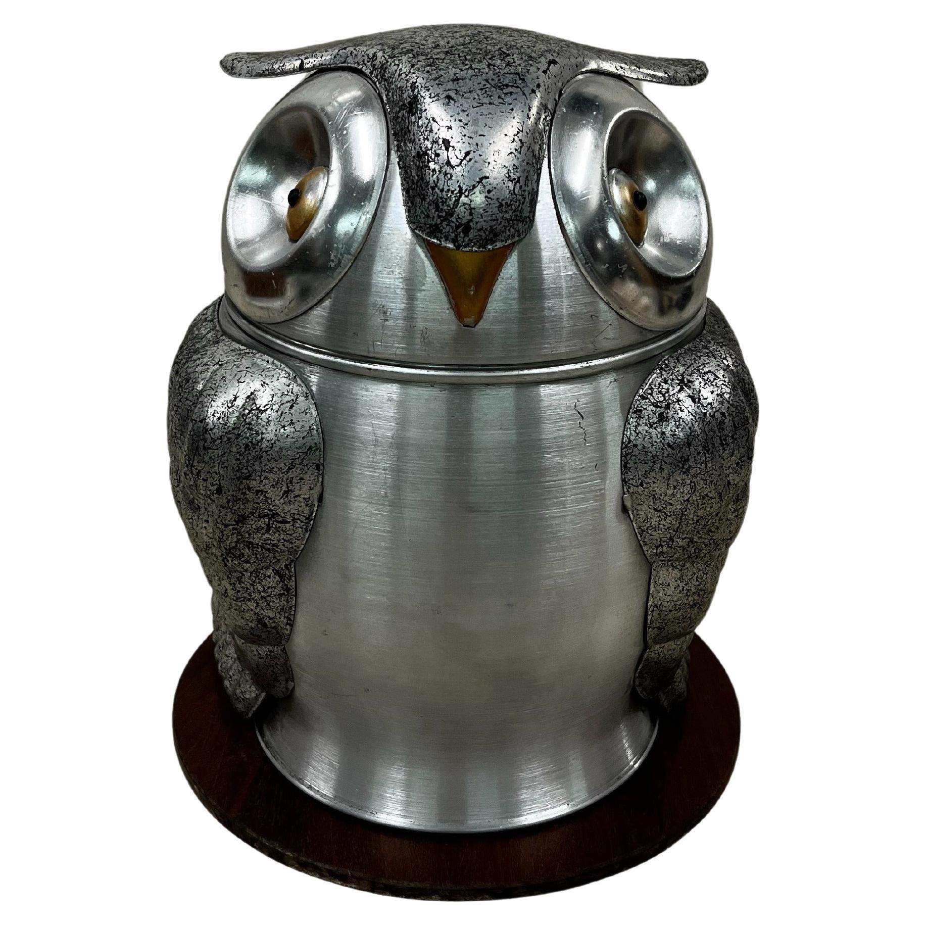 Grand seau à glace en forme de hibou, figurine, vintage 1960/70, Italie