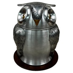 Grande secchiello per il ghiaccio a forma di gufo, statuetta, vintage 1960/70 Mid-Century, Italia
