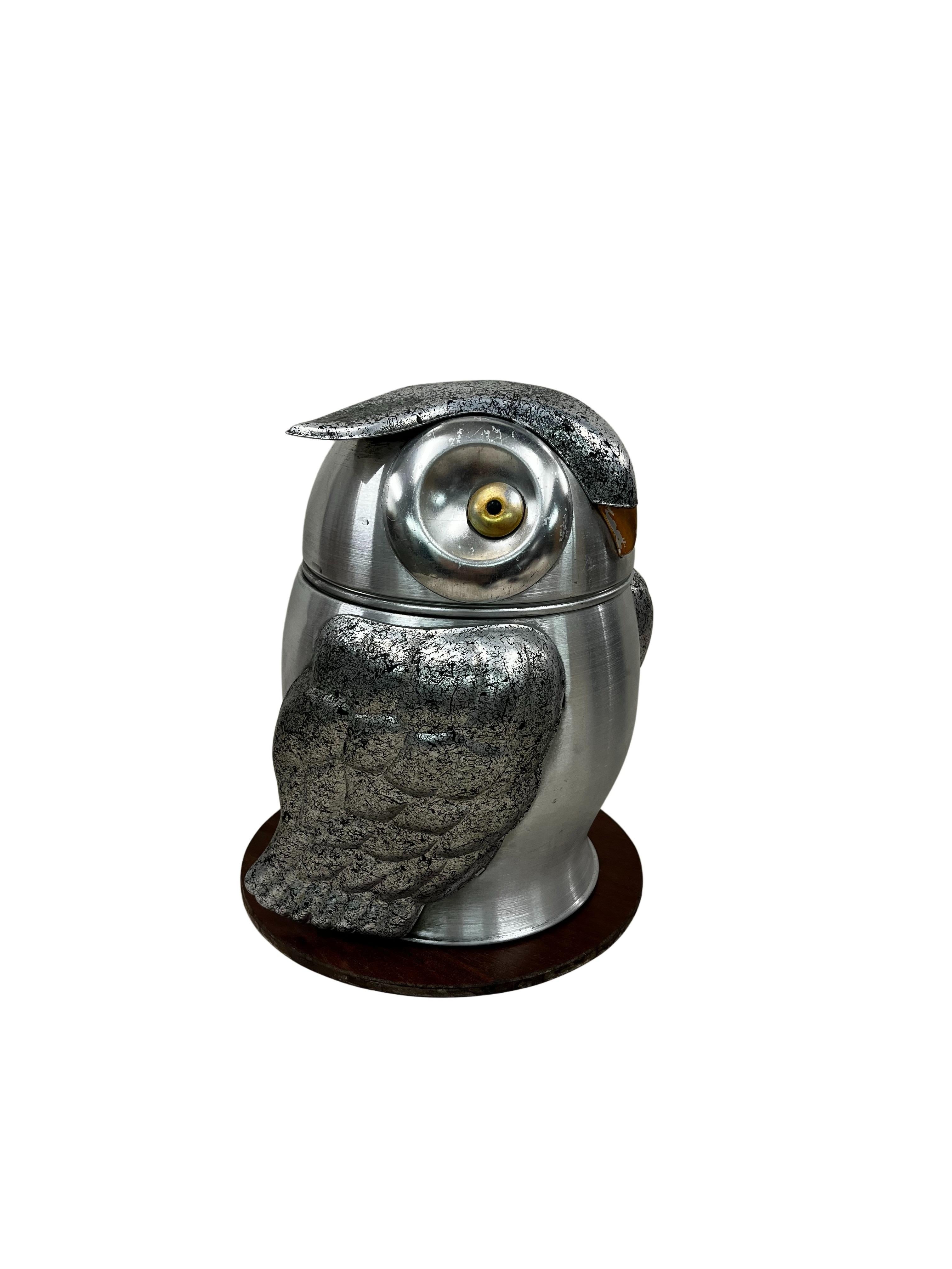 Big ice bucket in form of an owl, vintage 1960/70 Mid-Century, Italy For Sale 4