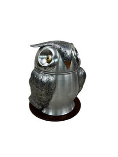 Big ice bucket in form of an owl, figurine, vintage 1960/70 Mid-Century, Italy