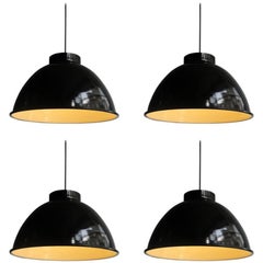 Big Industrial Black and White Pendant Lamps