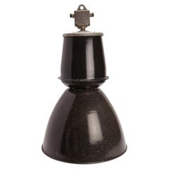 Big industrial lamps, made of dark gray enameled, Italy 1930.