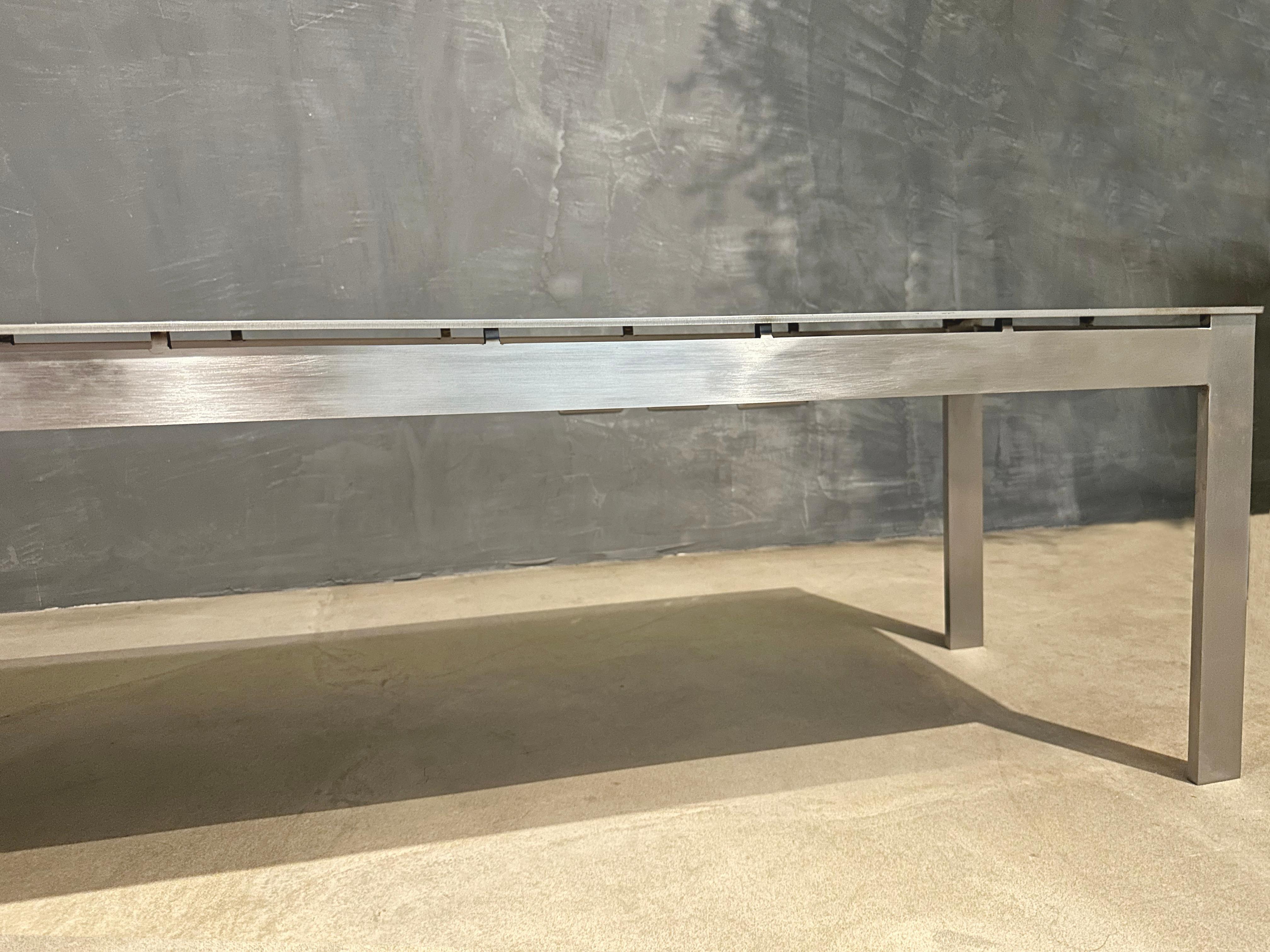 “Big Iron” Bench, Iron, JAMES VINCENT MILANO, Italy, 2022

Bench. Floating Seat.
Polished and brushed iron.
Engraved logo plaque in satiated brass.
Handcrafted in Cantù, Italy.

Height: 44 cm 
Width: 180cm
Depth: 40cm

Each piece is