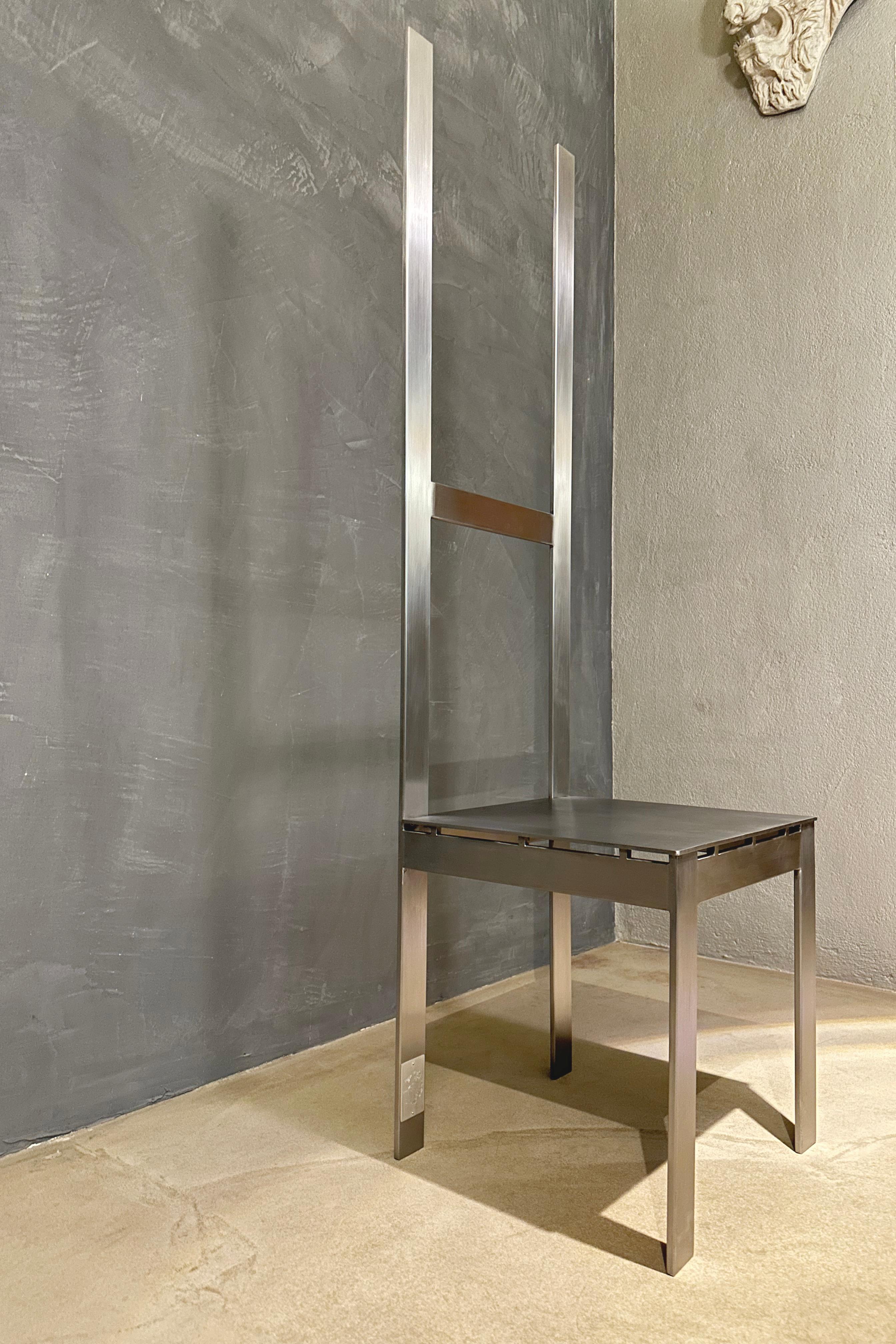 Italian “Big Iron” Dining Chair, Iron, James Vincent Milano, Italy, 2023 For Sale