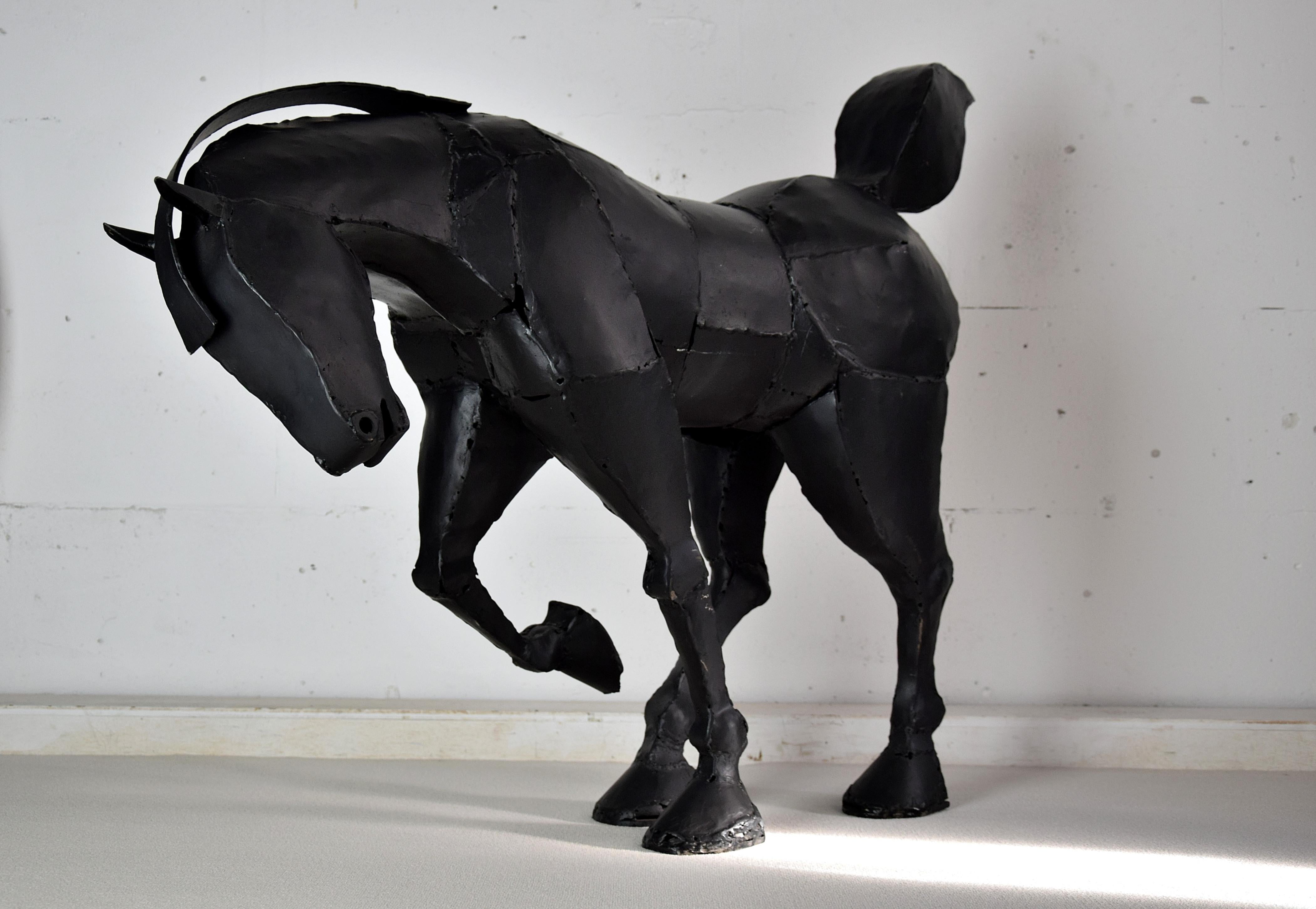 Néerlandais Grande sculpture de cheval en fer de Lida Boonstra, 1998 en vente
