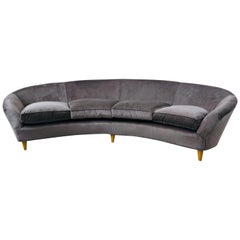 Big Mid-Century Modern Italian Curved Sofa