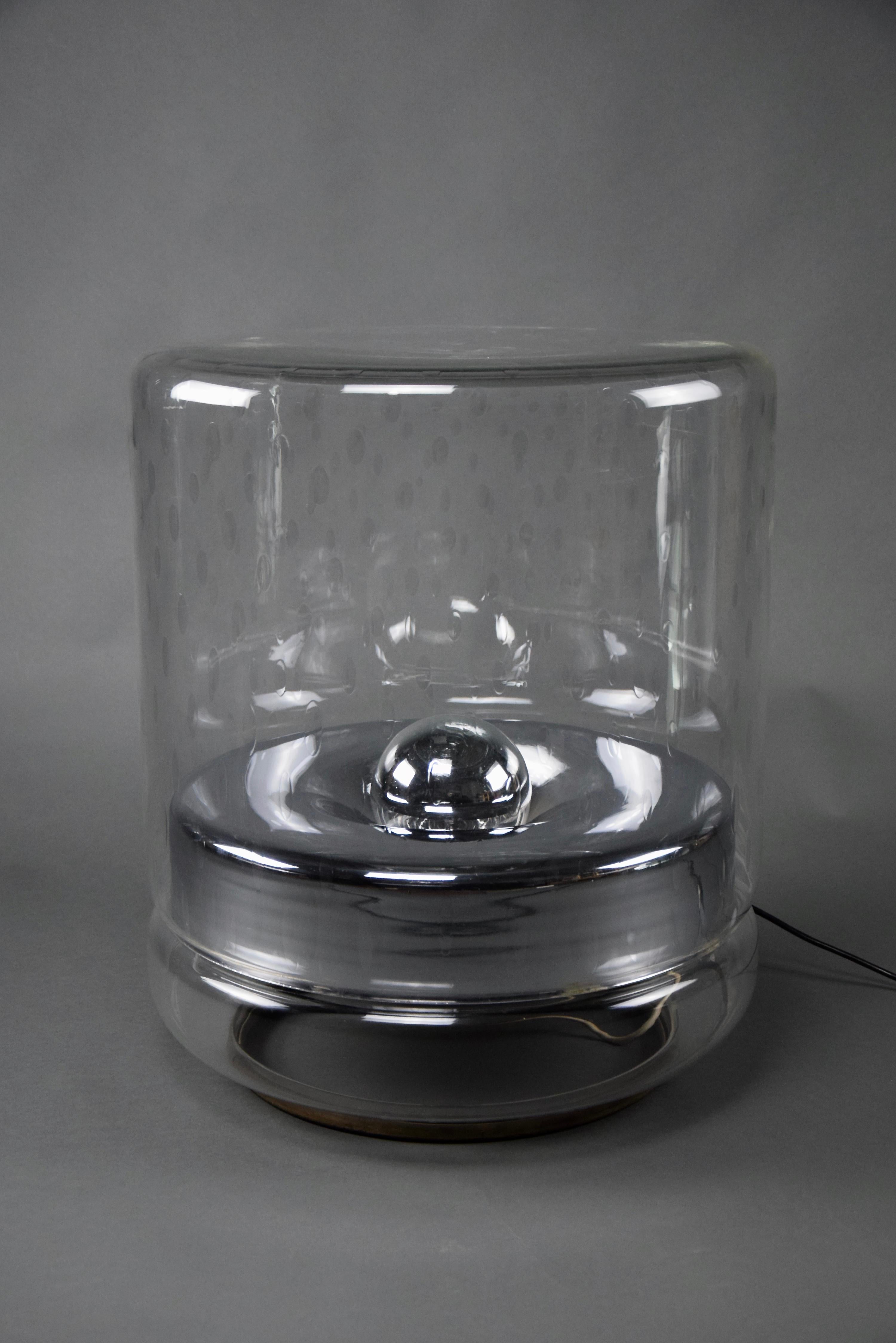 Große italienische Mid-Century-Modern-Kristall-Stehlampe / Beistelltisch  im Angebot 3