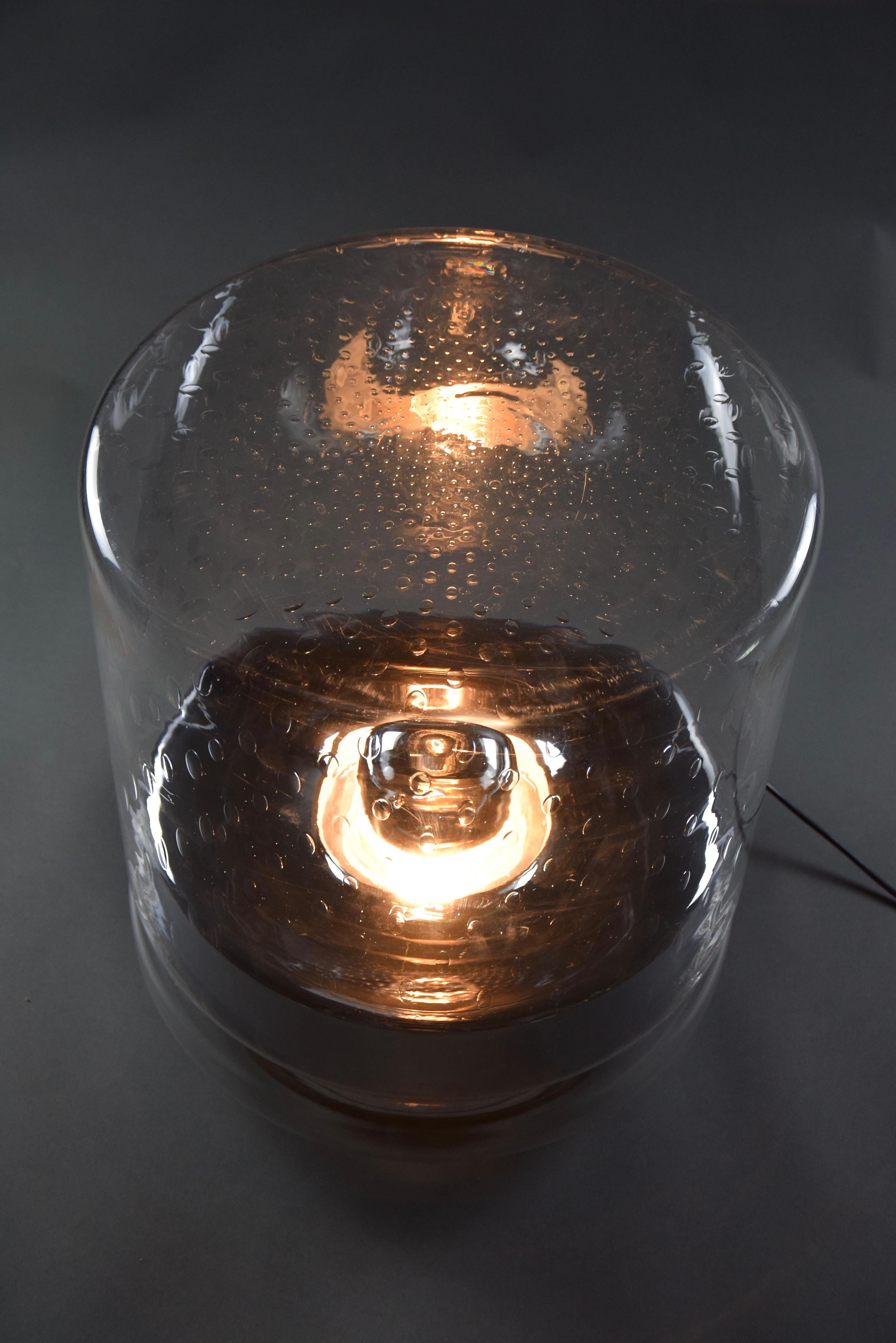Big Italian Mid-Century Modern Crystal Floor Lamp / Side Table For Sale 1