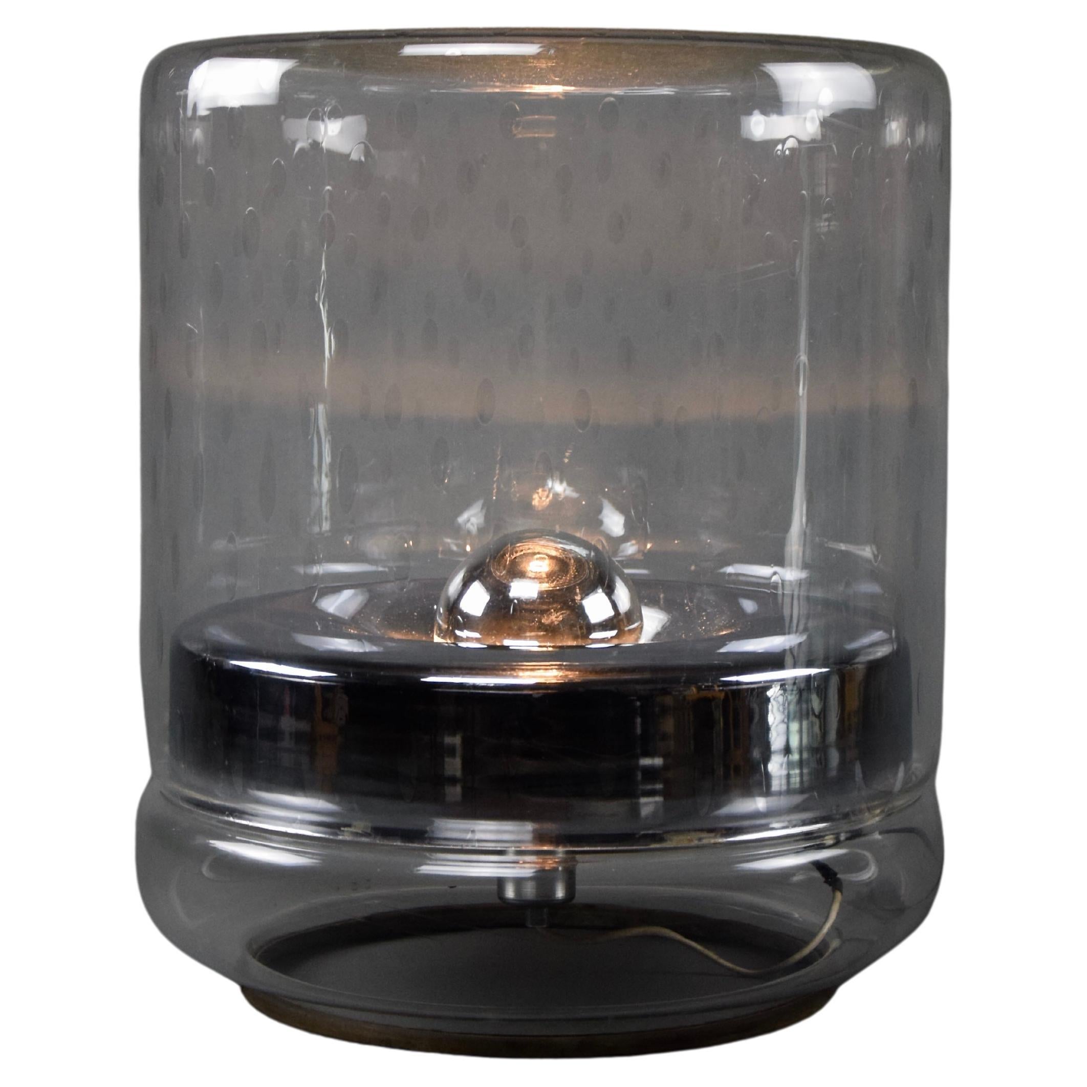 Große italienische Mid-Century-Modern-Kristall-Stehlampe / Beistelltisch  im Angebot