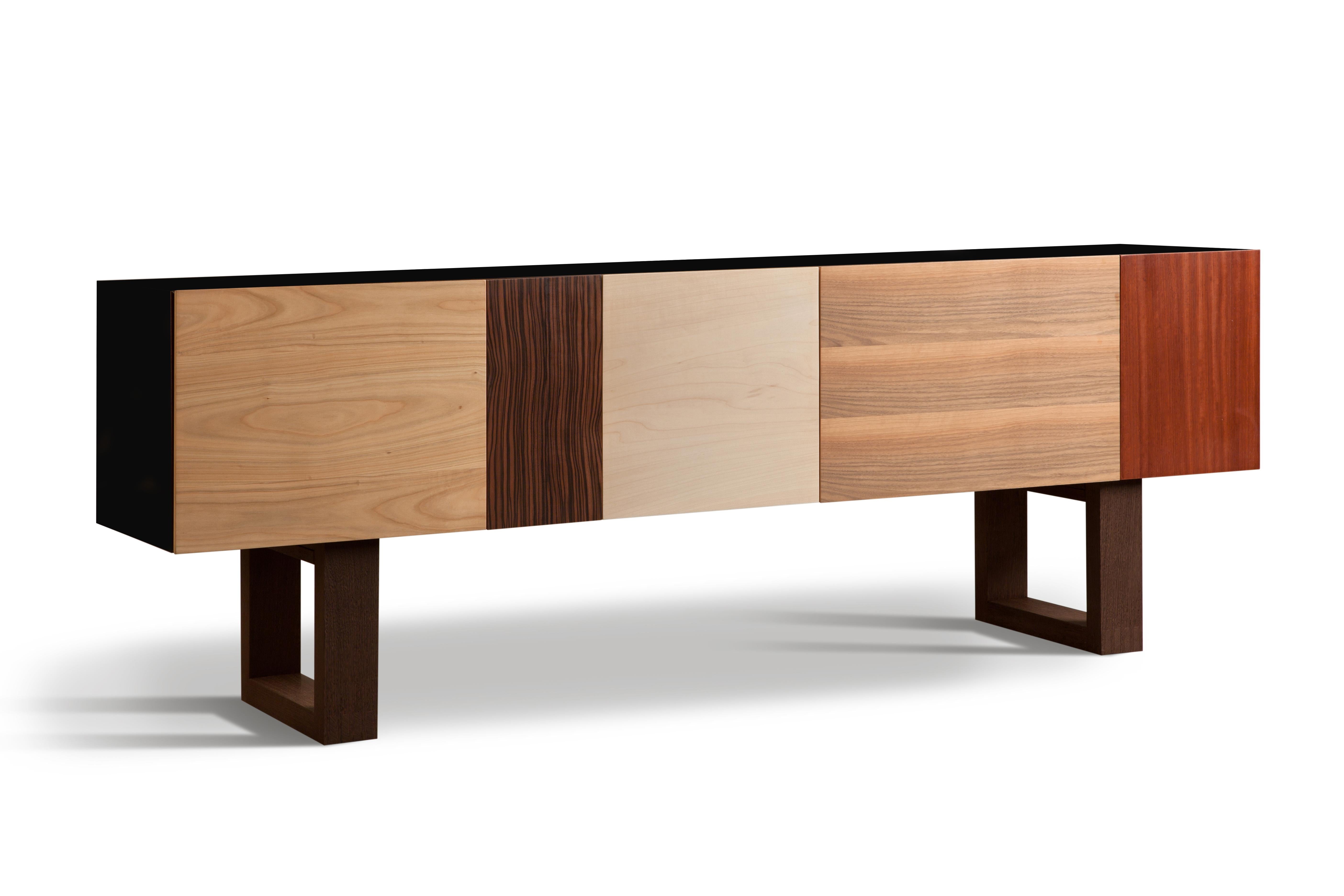 Big John, Contemporary Sideboard Made with Wood Patchwork In New Condition In Salizzole, IT