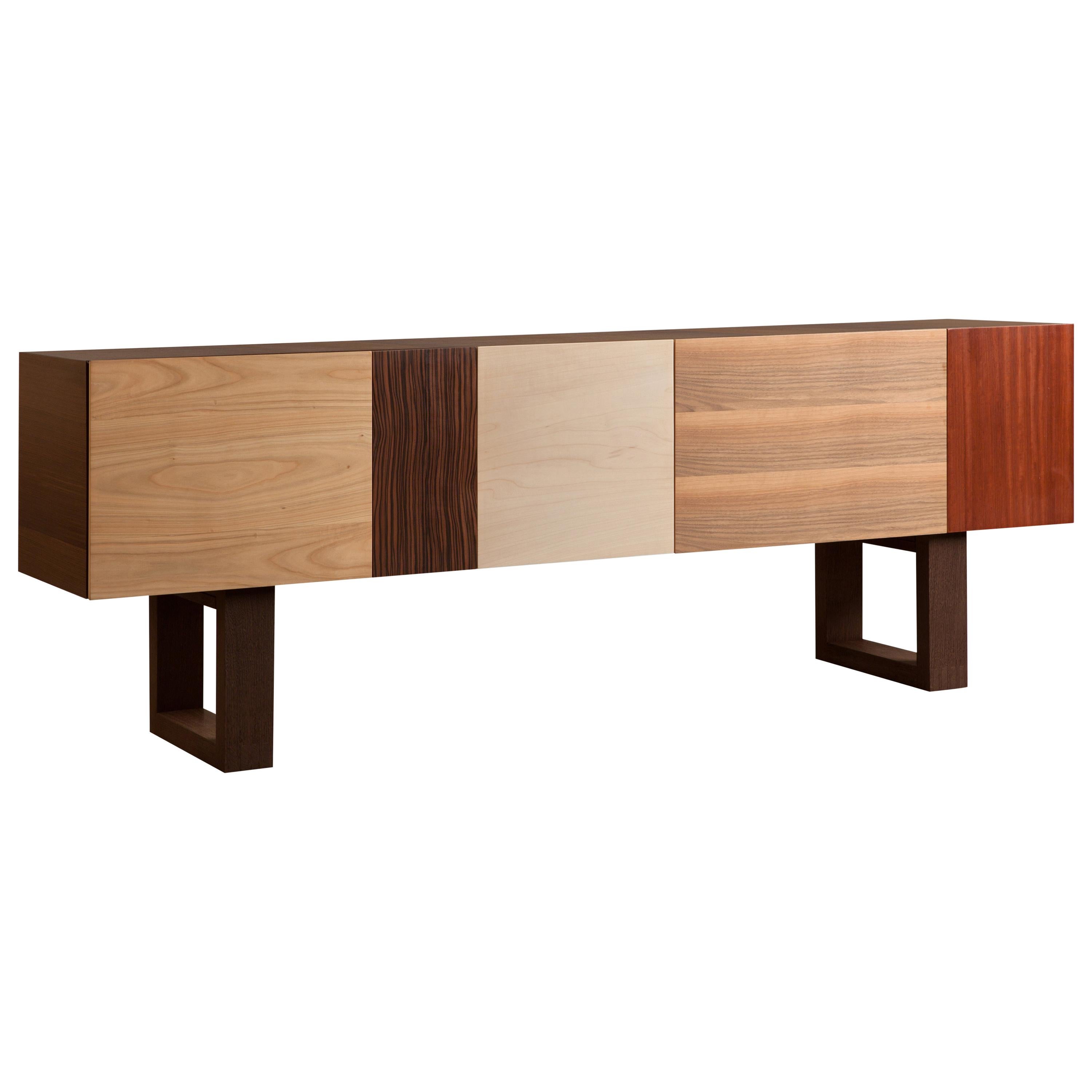 Big John, Contemporary Sideboard Made with Wood Patchwork