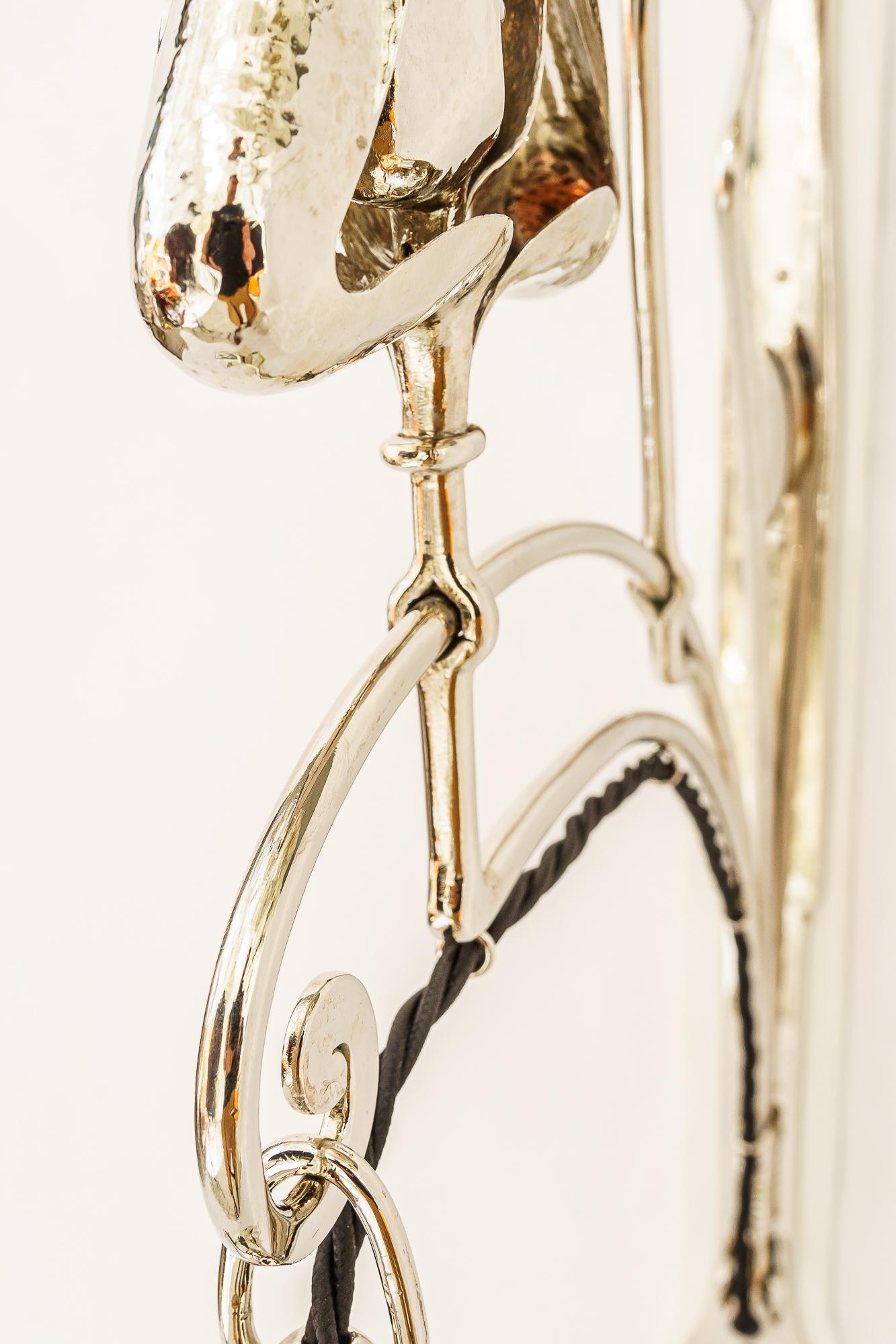 Grande applique Jugendstil avec abat-jour en verre opalin viennoise vers 1910 en vente 7