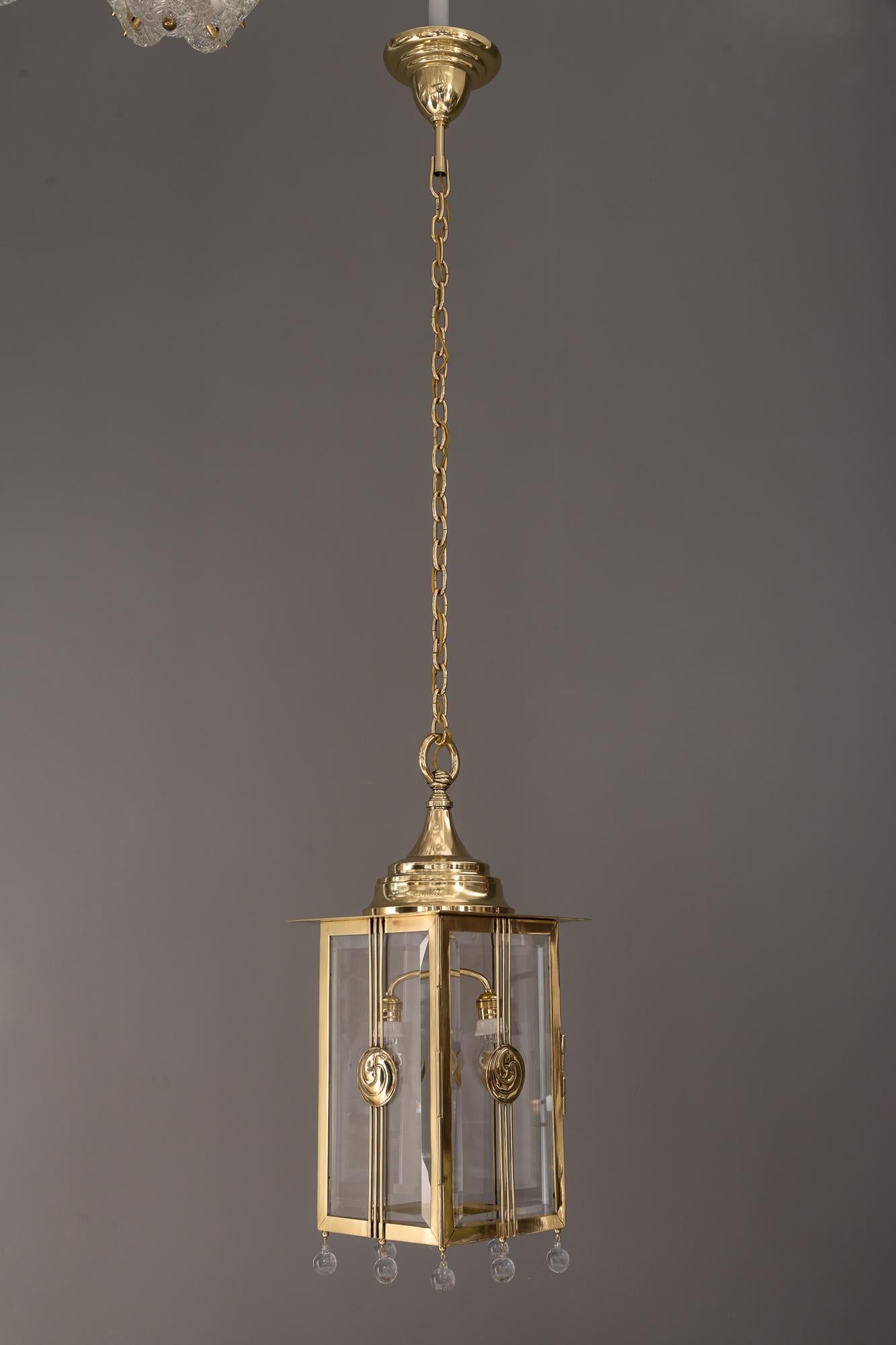 Early 20th Century Big Jugendstil Pendant with Cut Glasses, circa 1910s