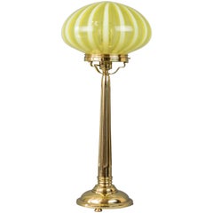 Big Jugendstil Table Lamp with Original Opaline Glass Shade Vienna, circa 1910s