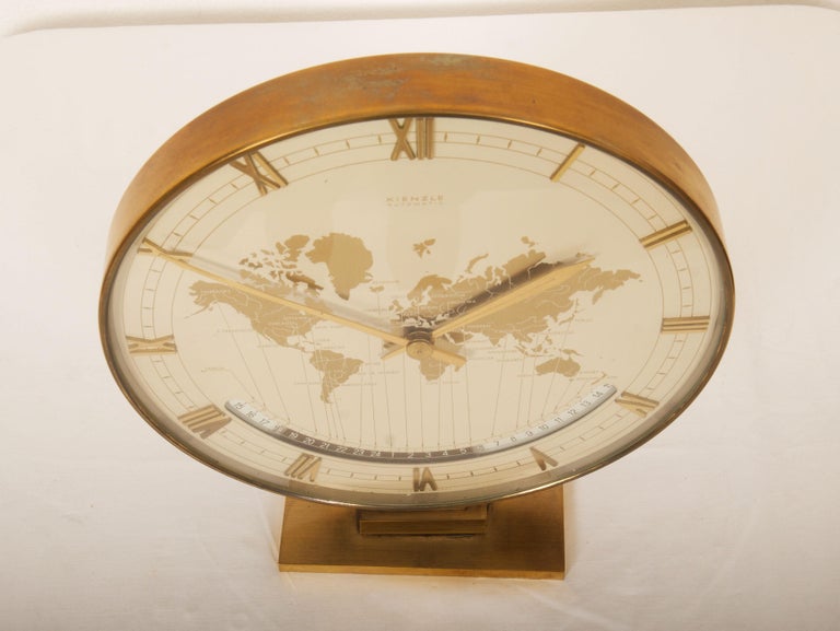希少美品Kienzle ワールドタイム置時計 ビッグサイズゴールド未使用 Kienzle World Clock - Etsy
