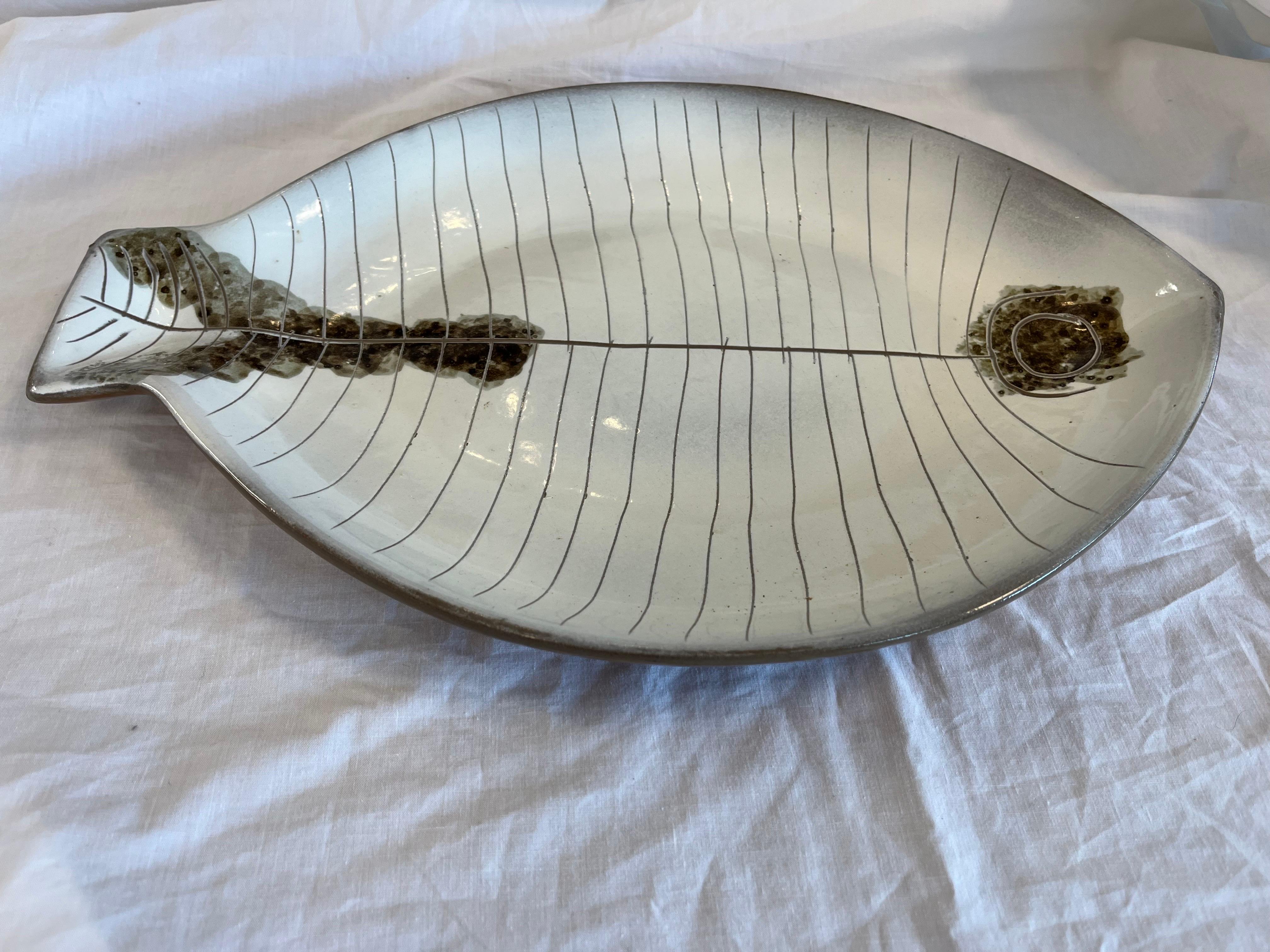 Big Lagardo Tackett Ken Fujita Mid-Century Modern Ceramic Fish Plate Sculpture 6
