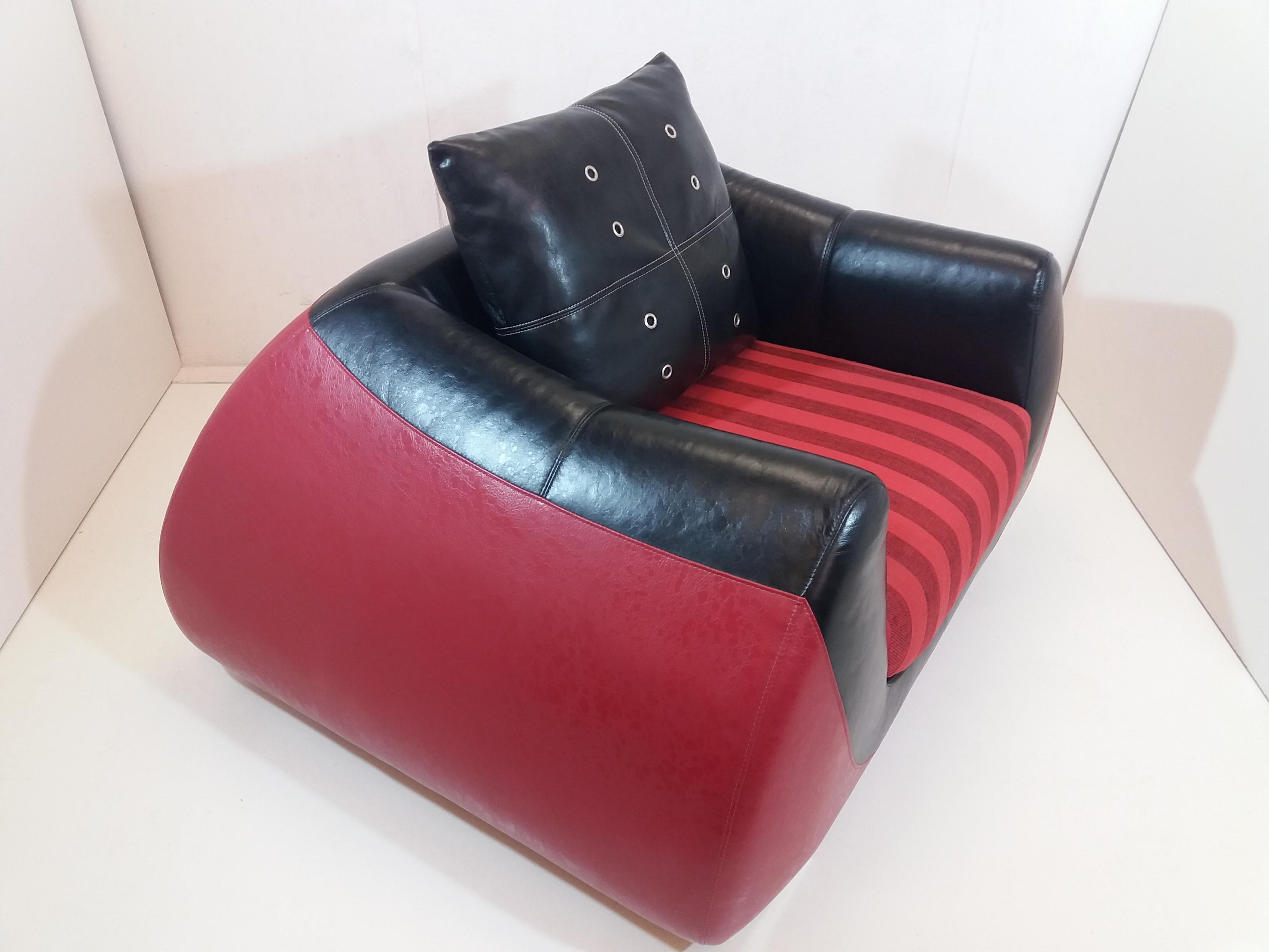 Mid-20th Century Big Leather Armchair, 1960s For Sale