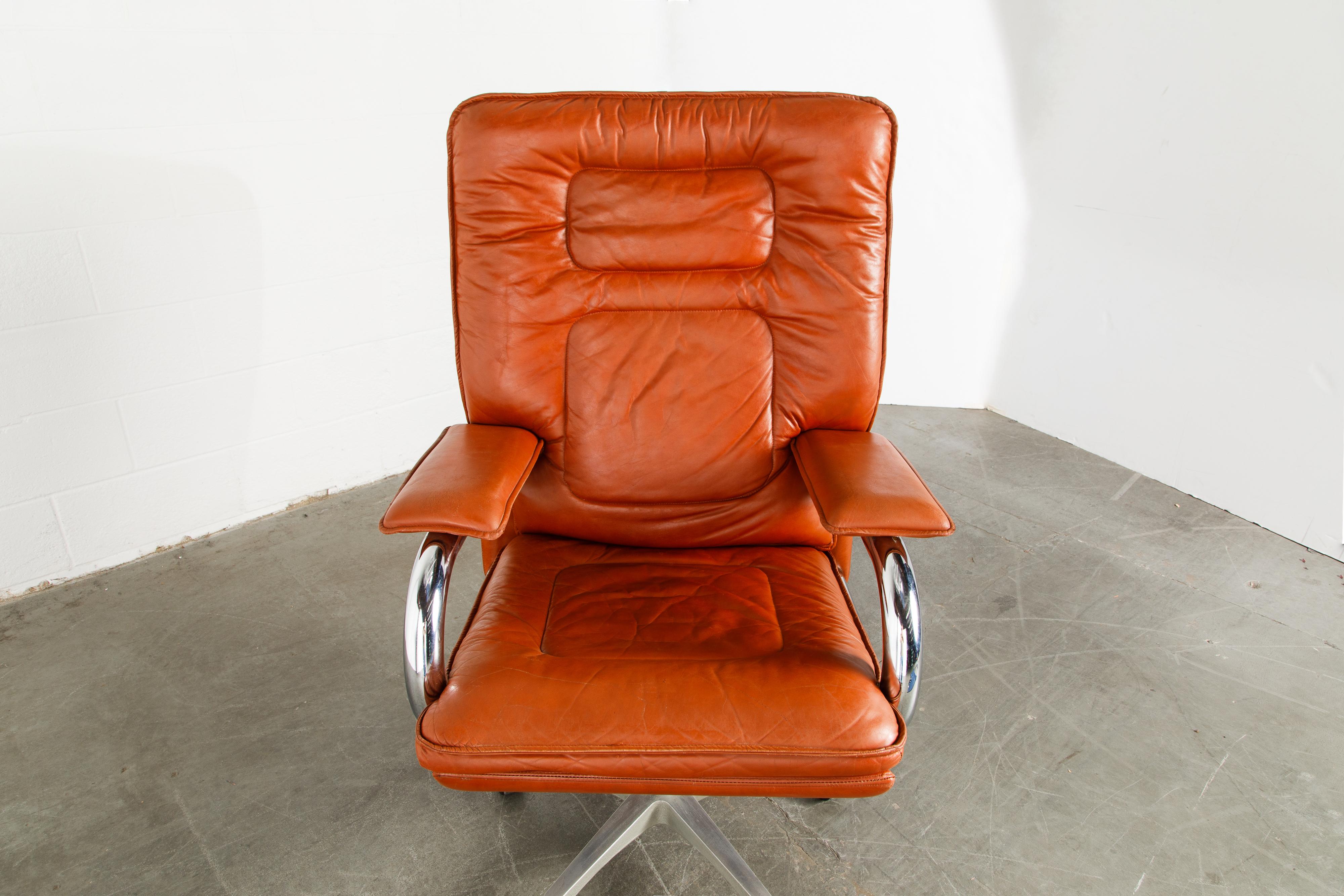 'Big' Leather Executive Desk Chair by Guido Faleschini for i4Mariani, circa 1979 5