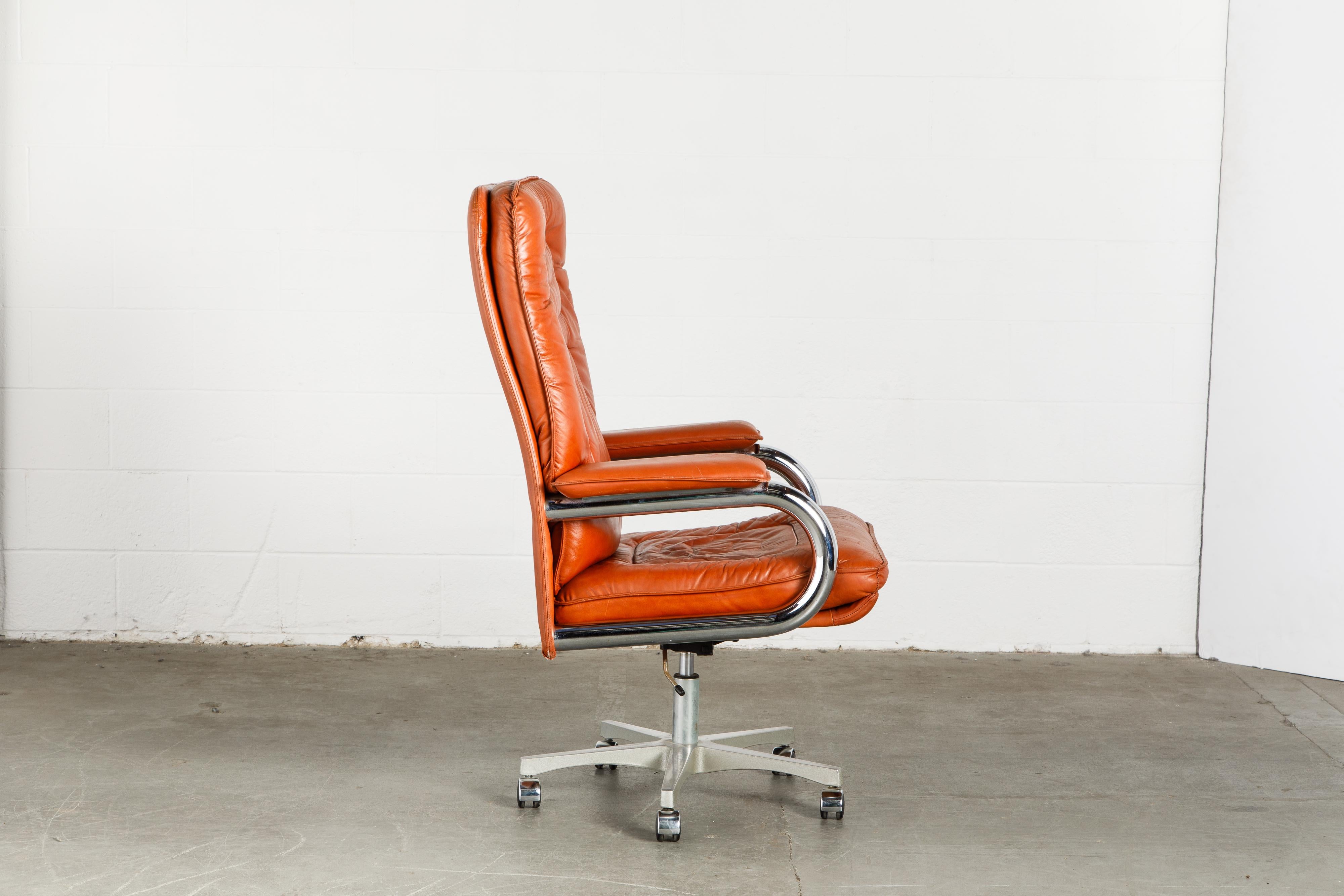 Late 20th Century 'Big' Leather Executive Desk Chair by Guido Faleschini for i4Mariani, circa 1979