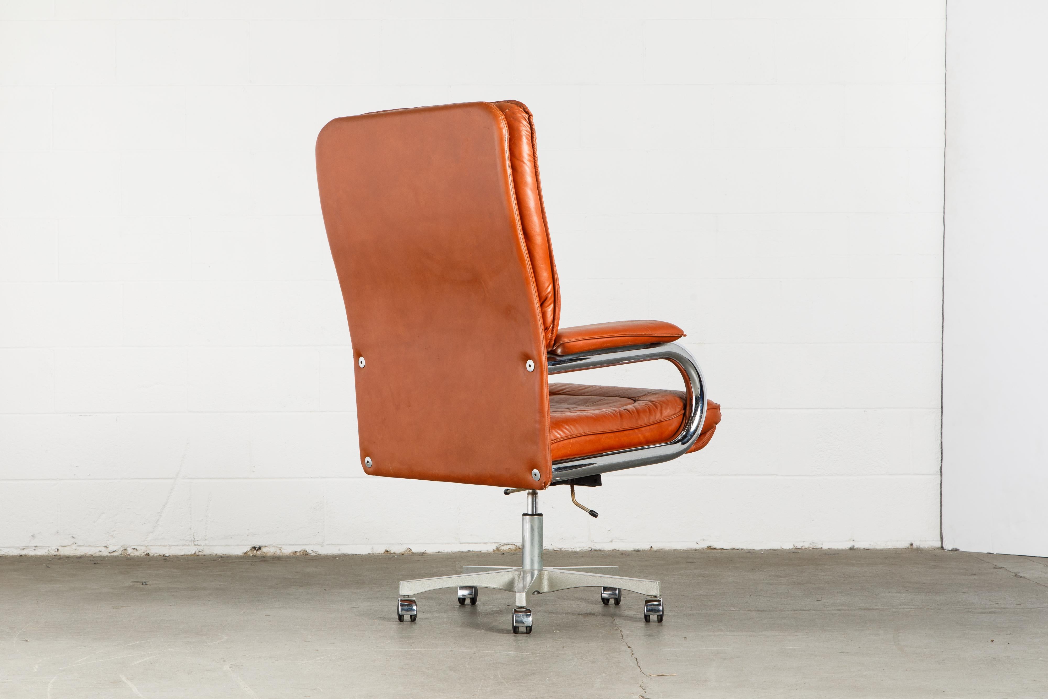 'Big' Leather Executive Desk Chair by Guido Faleschini for i4Mariani, circa 1979 1