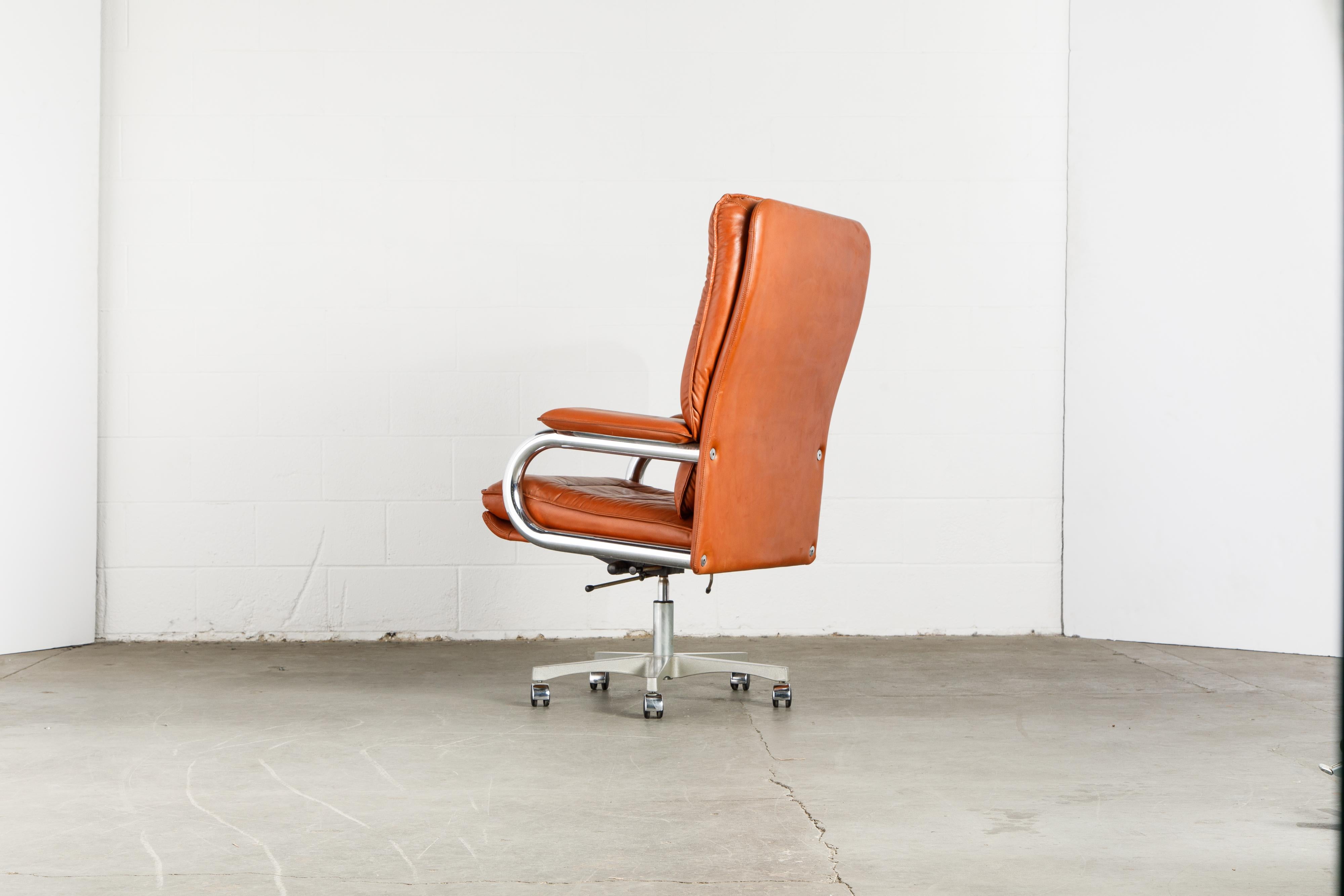 'Big' Leather Executive Desk Chair by Guido Faleschini for i4Mariani, circa 1979 2