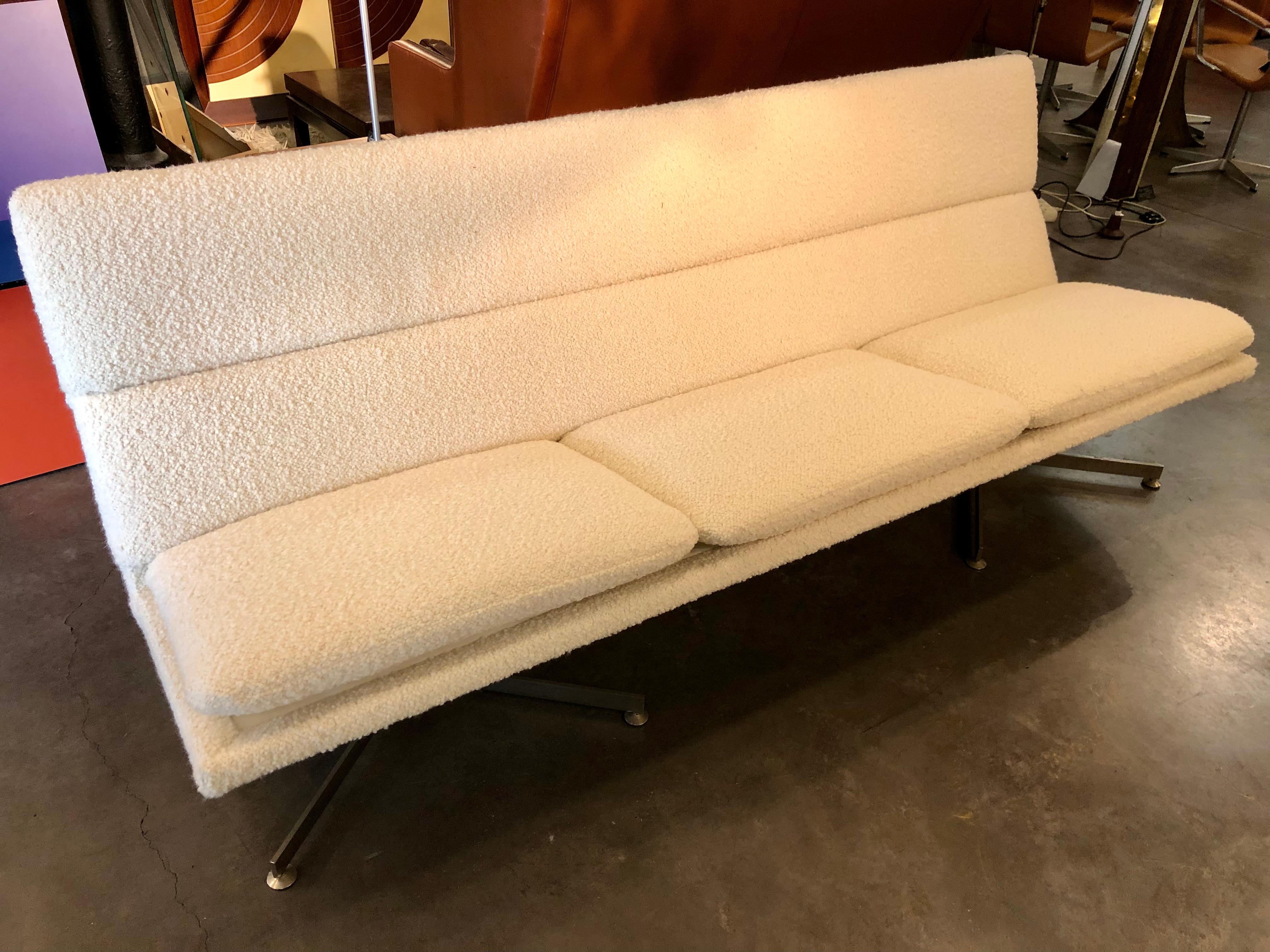 Belgian Big Linear Sofa from the Sixties by George van Rijck for Beaufort