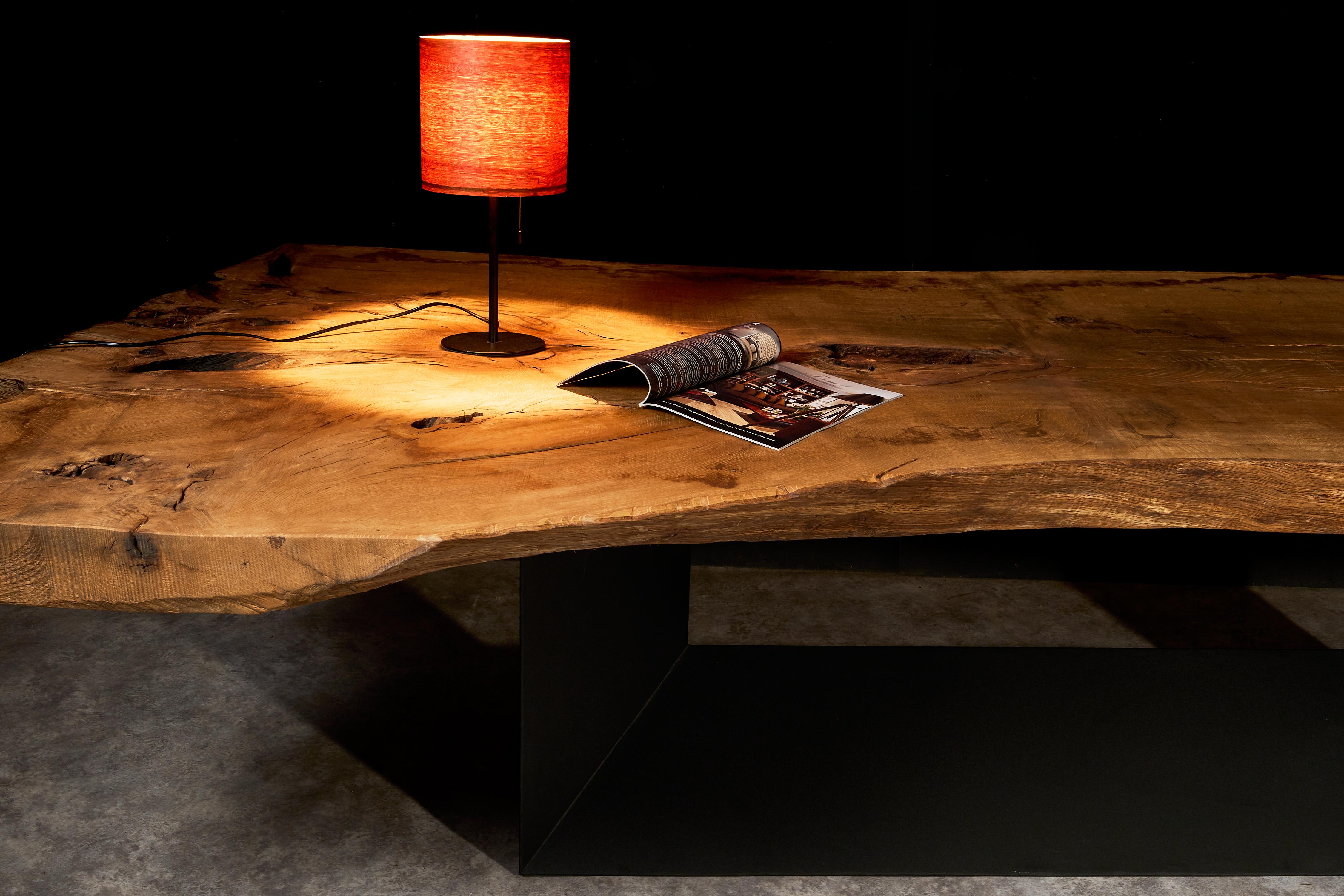 Big Live Edge Table from a Massive Oak Slab In New Condition For Sale In Burlăceni, Cahul District