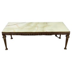Big living room tables in brass and marble  Italy Mid Century