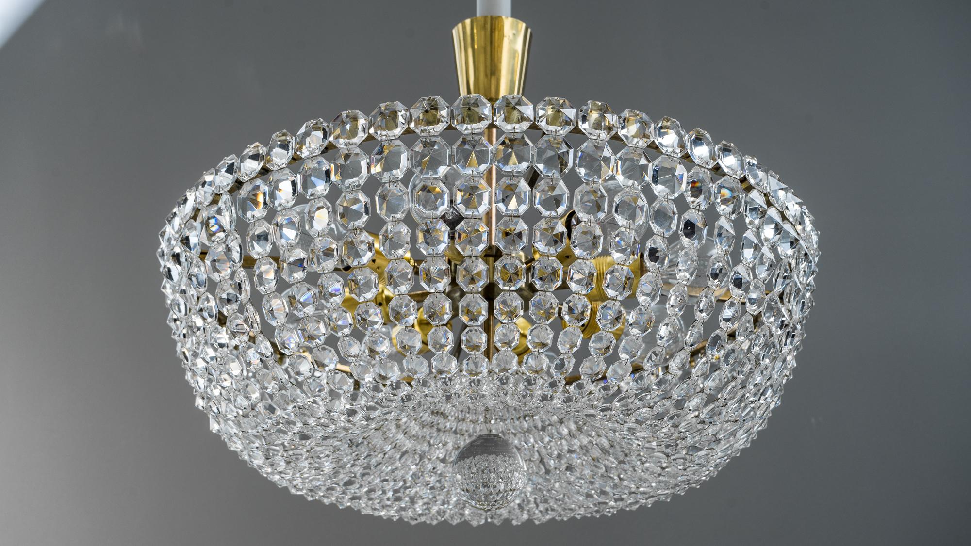 Big Lobmeyr crystal chandelier, 1950s (marked)
Original condition.