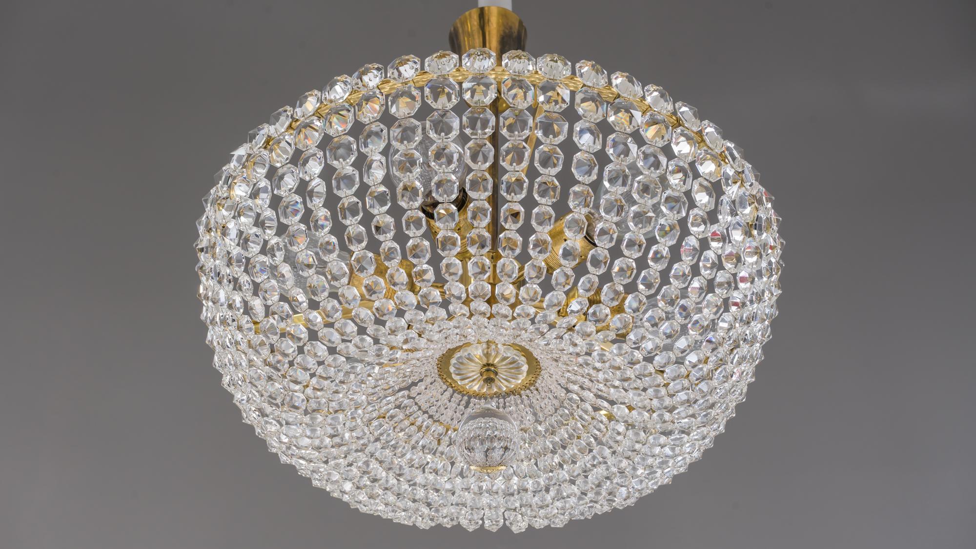 Big Lobmeyr crystal chandelier 1950s (marked)
Original condition.
  